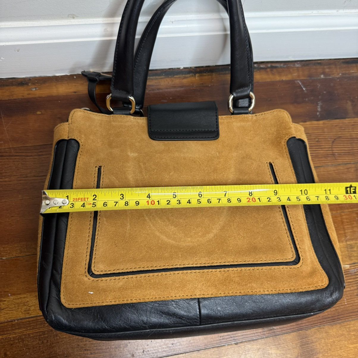 Cole Haan Cole Haan Suede Satchel in Mustard with Black Trim Size ONE SIZE - 9 Thumbnail