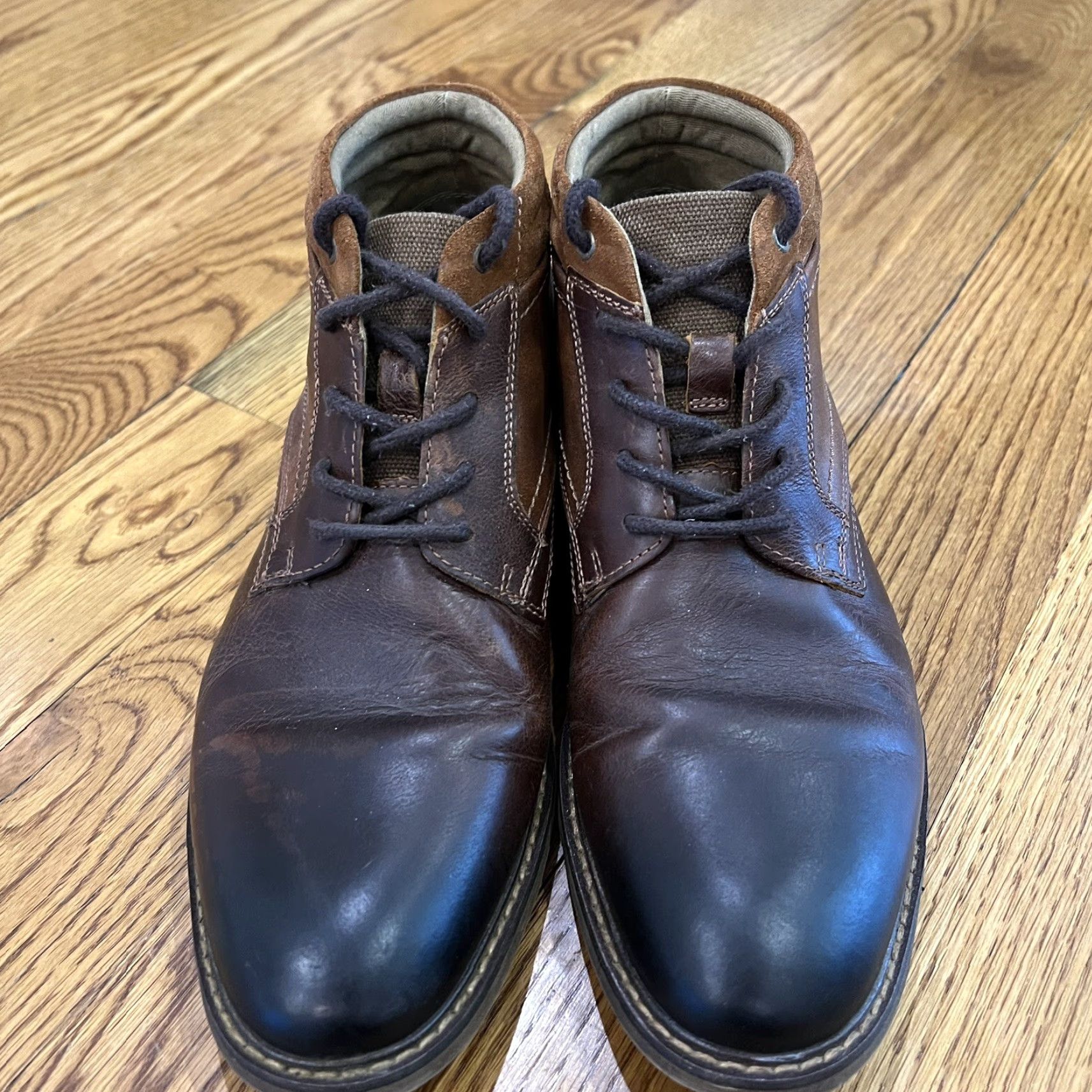 Aldo VINTAGE ALDO Men Brown Leather Suede Canvas Chukka Boots Size 9 Casual Formal Mens Size US 9 / EU 42 - 3 Thumbnail
