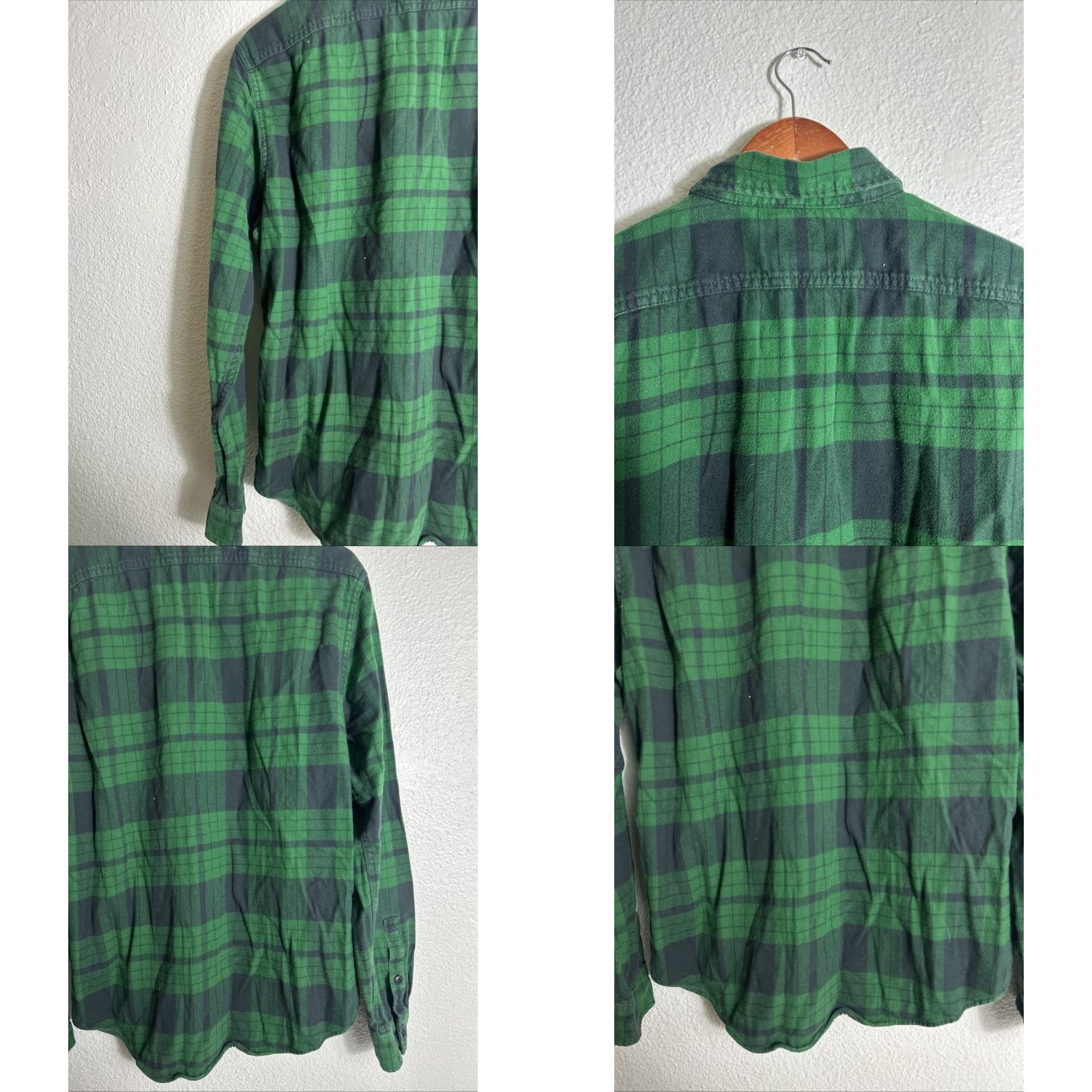 Eddie Bauer Eddie Bauer Slim Fit Flannel Shirt Mens Large Green Plaid Cotton Long Sleeve Button-Up Size US L / EU 52-54 / 3 - 9 Thumbnail