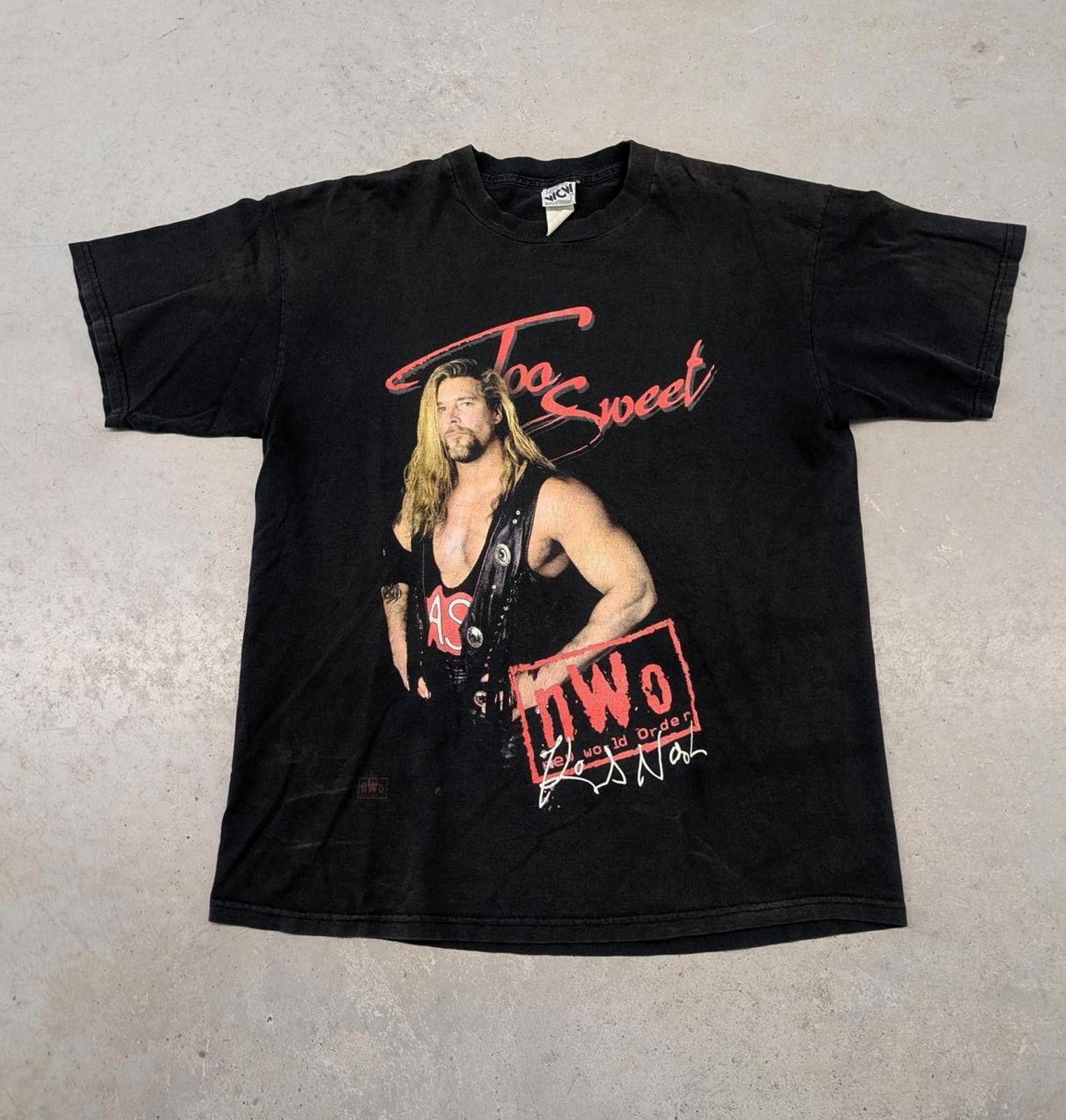 WWE Vintage 90s WCW Too Sweet NWO Kevin Nash T-shirt Size US XL / EU 56 / 4 - 1 Thumbnail