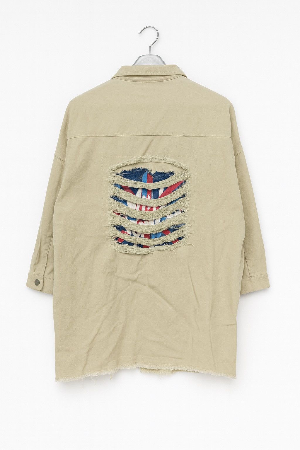 Japanese Brand Ou Bei Yi Distressed Back-Slashed Long Shirt Jacket Grunge Size L / US 10 / IT 46 - 1 Thumbnail