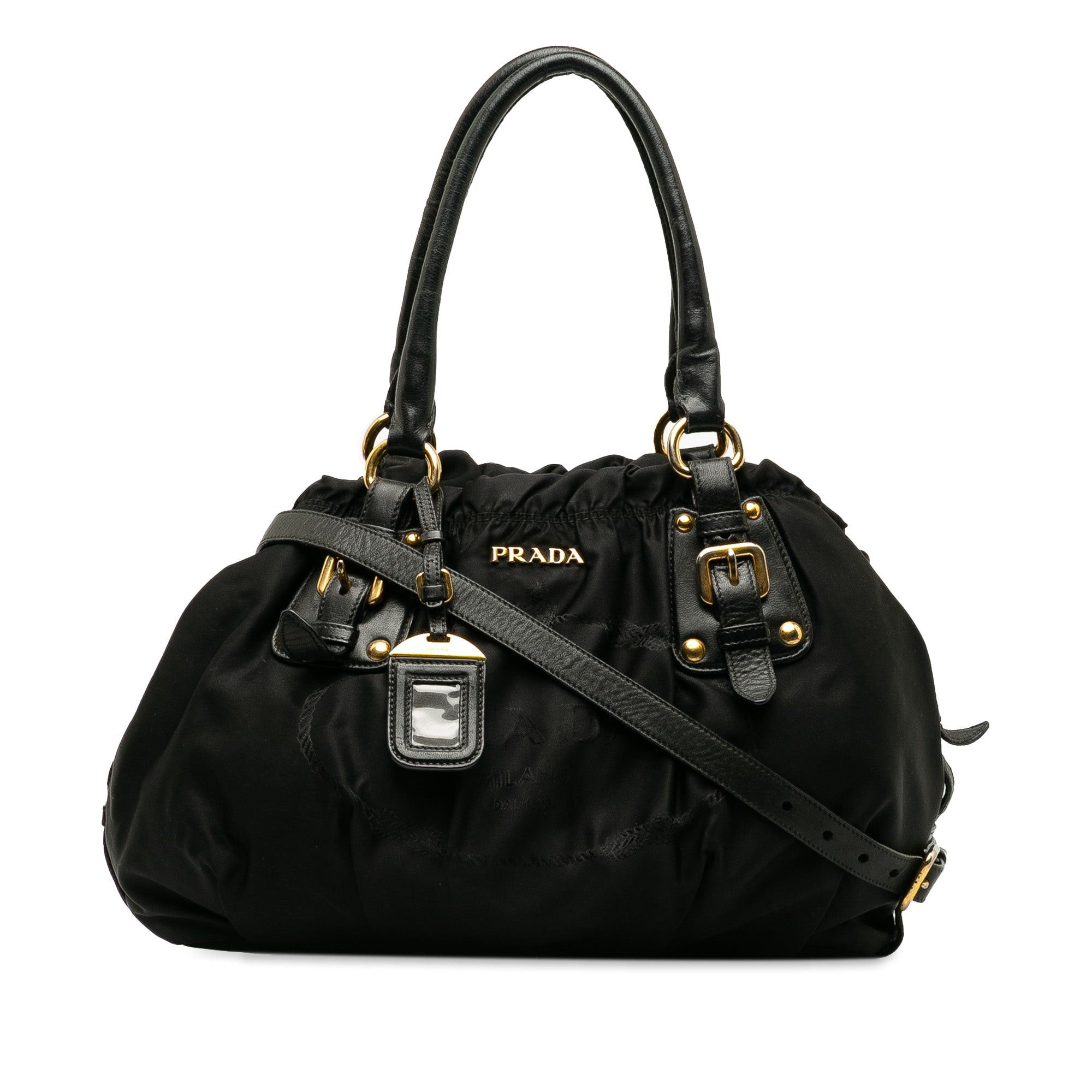 image of Prada Tessuto Satchel in Black, Women's