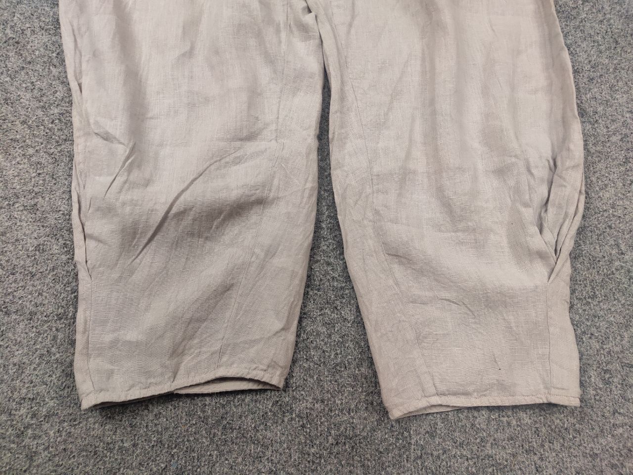 Vintage Grizas Design Minimalist Beige Linen Baggy Ankle Pants Size 32" / US 10 / IT 46 - 7 Thumbnail