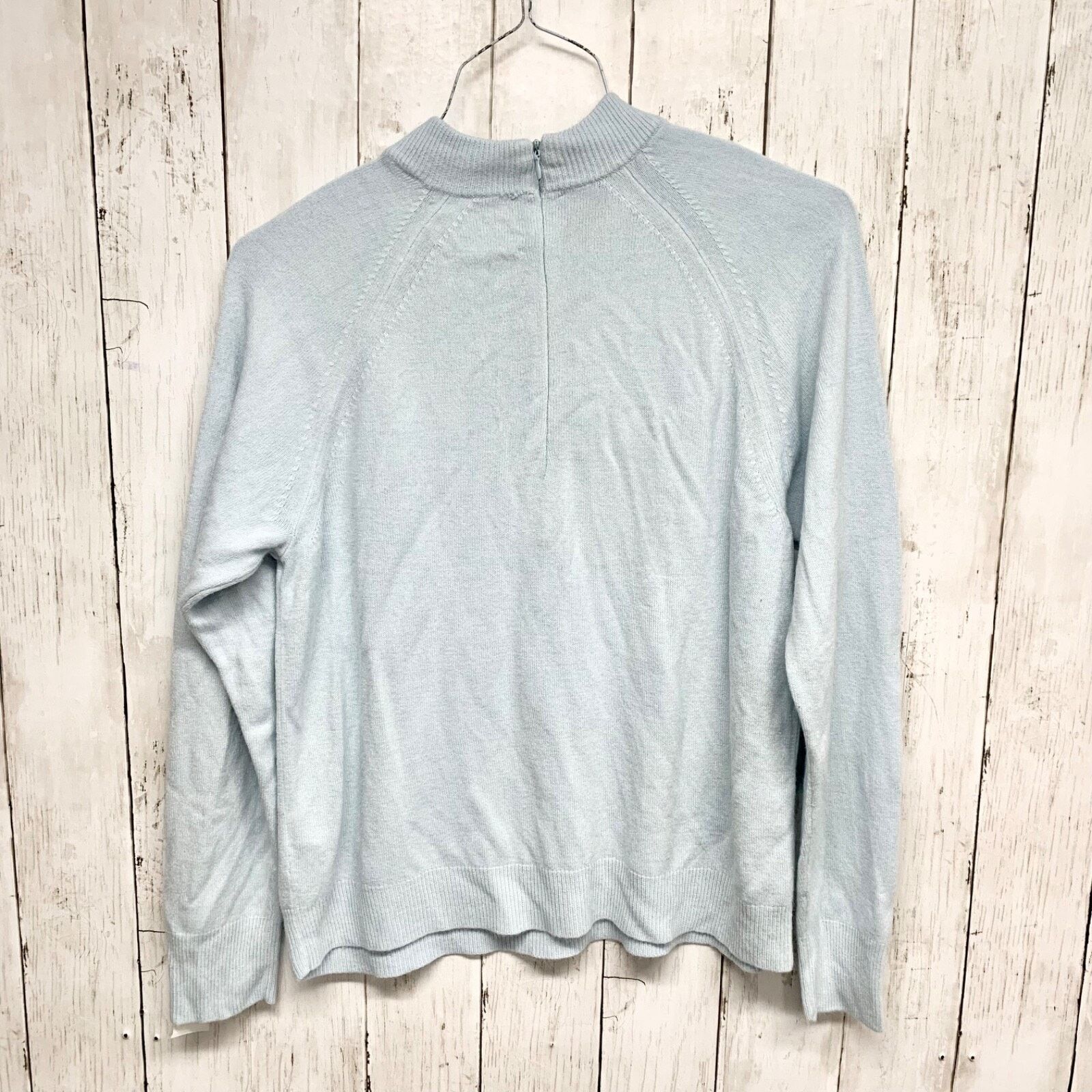 Other Debbie Morgan Sweater Size Large Mock Ribbed Neck Zip Back Size L / US 10 / IT 46 - 8 Thumbnail