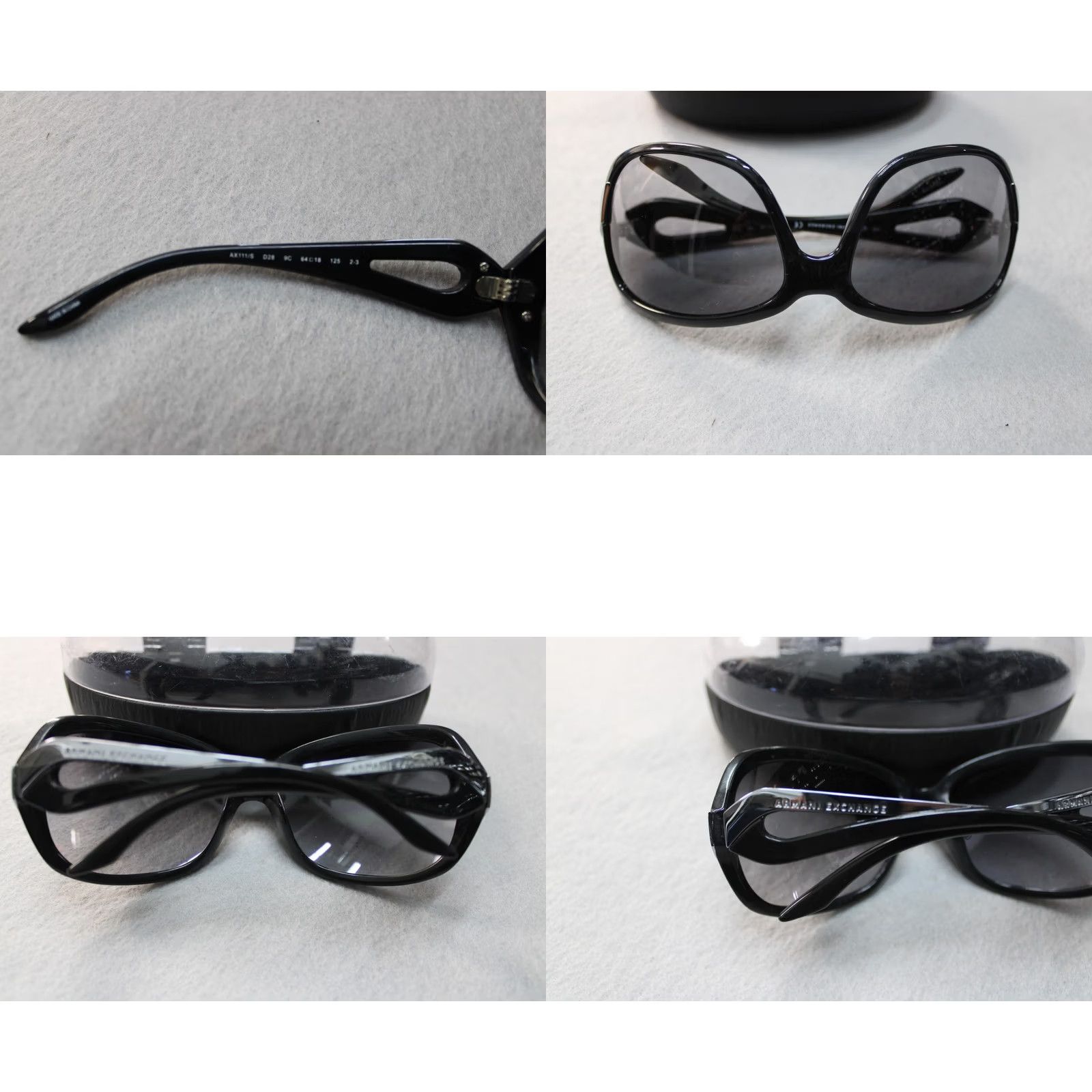 Armani Exchange VINTAGE Armani Exchange Sunglasses Womens Black Oversized Butterfly 54-18 Case Size ONE SIZE - 8 Thumbnail