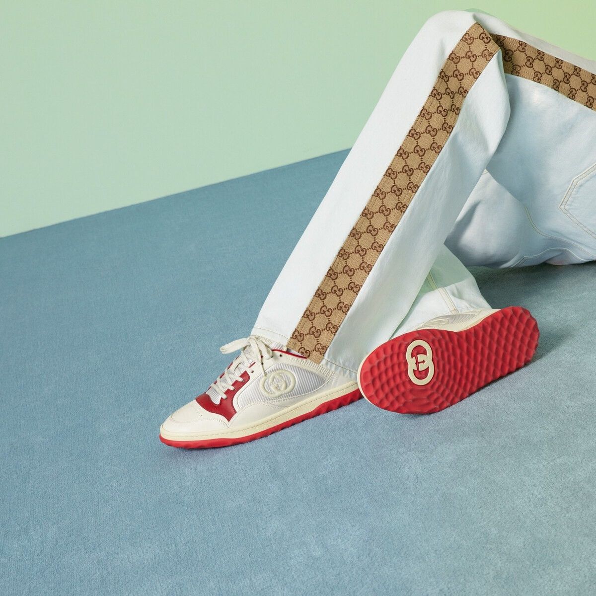 Gucci o1s1wg110125 MAC80 Low-Top Sneakers in White/Red Size US 9 / EU 42 - 3 Thumbnail