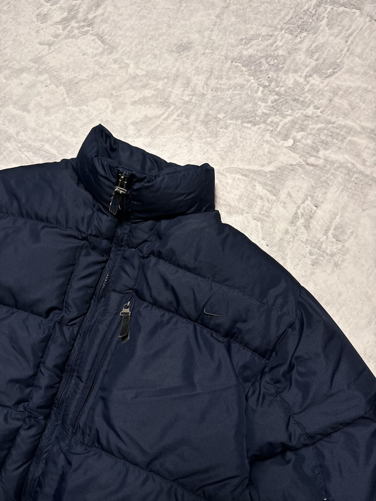 Nike × Vintage 00s Nike Vintage Drill Oversize Down Mini Swoosh Jacket Y2K Size US S / EU 44-46 / 1 - 2 Thumbnail