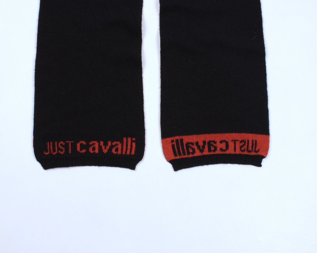 Designer × Just Cavalli JUST CAVALLI Wool Black Scarf Size ONE SIZE - 6 Thumbnail