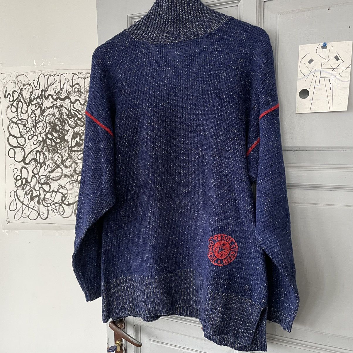 Japanese Brand × Vintage Vintage Avantgarde Sweater I.T.S Indigo y2k size L Size US L / EU 52-54 / 3 - 4 Thumbnail