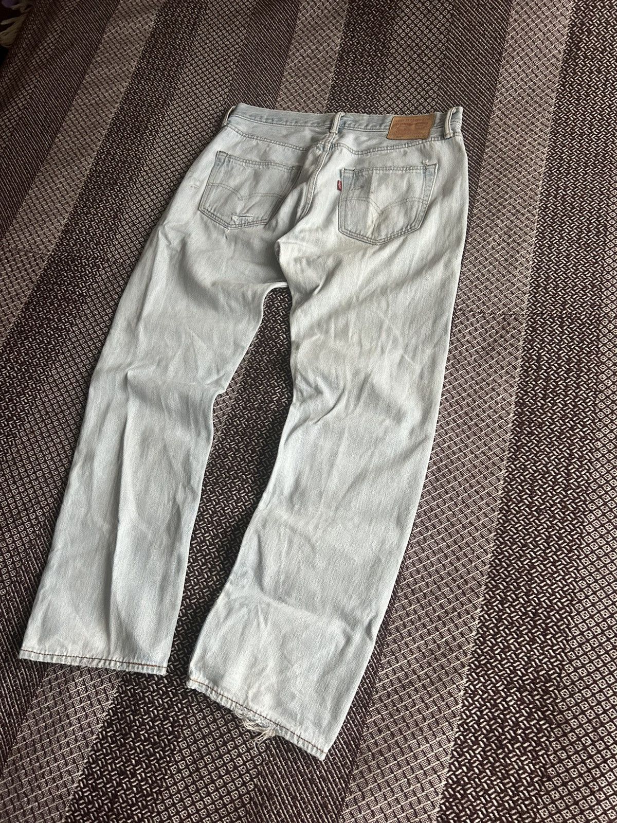 Levi's Vintage 501 Levis Distressed Faded Jeans Streetwear Size W33 Size US 33 - 2 Thumbnail