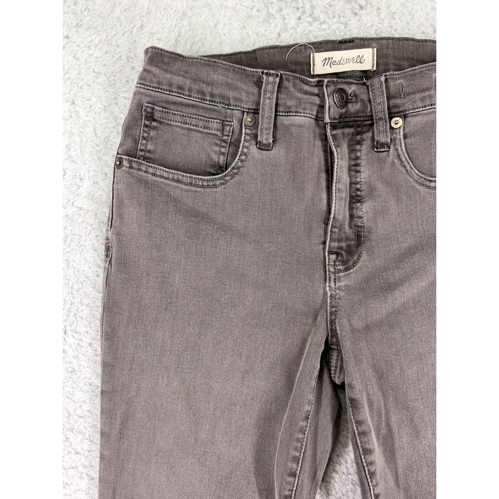 Madewell Madewell Jeans Womens 26 Gray Denim Skinny Raw Hem Cotton Blend Stretch Size 26" / US 2 / IT 38 - 7 Thumbnail