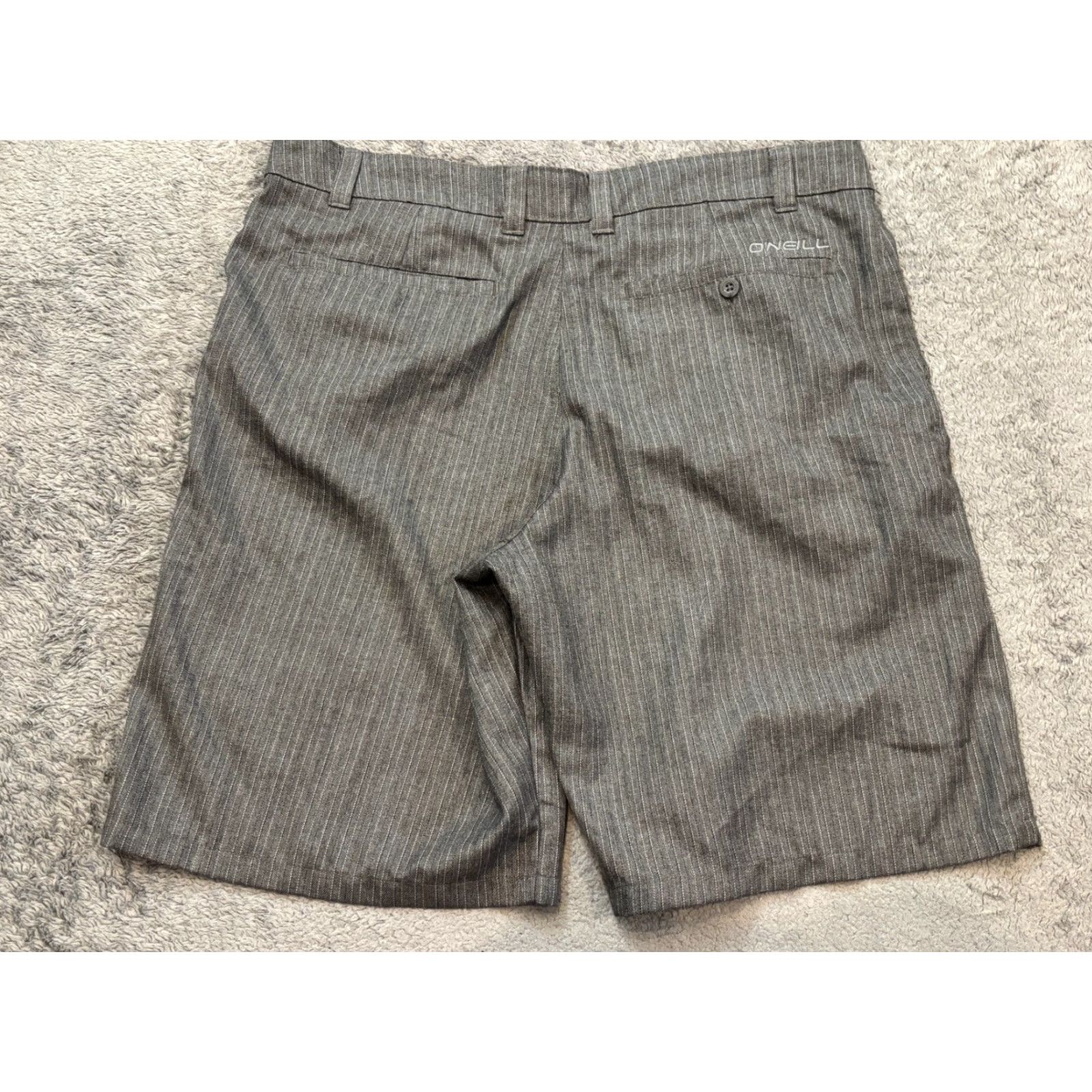O'Neill O’Neill Shorts Men’s 38 Gray Striped Chino Casual Skate Surf First In Last Out Shirt Mens 38 Gray Striped Chino Pocket Pockets Size US 38 / EU 54 - 5 Thumbnail