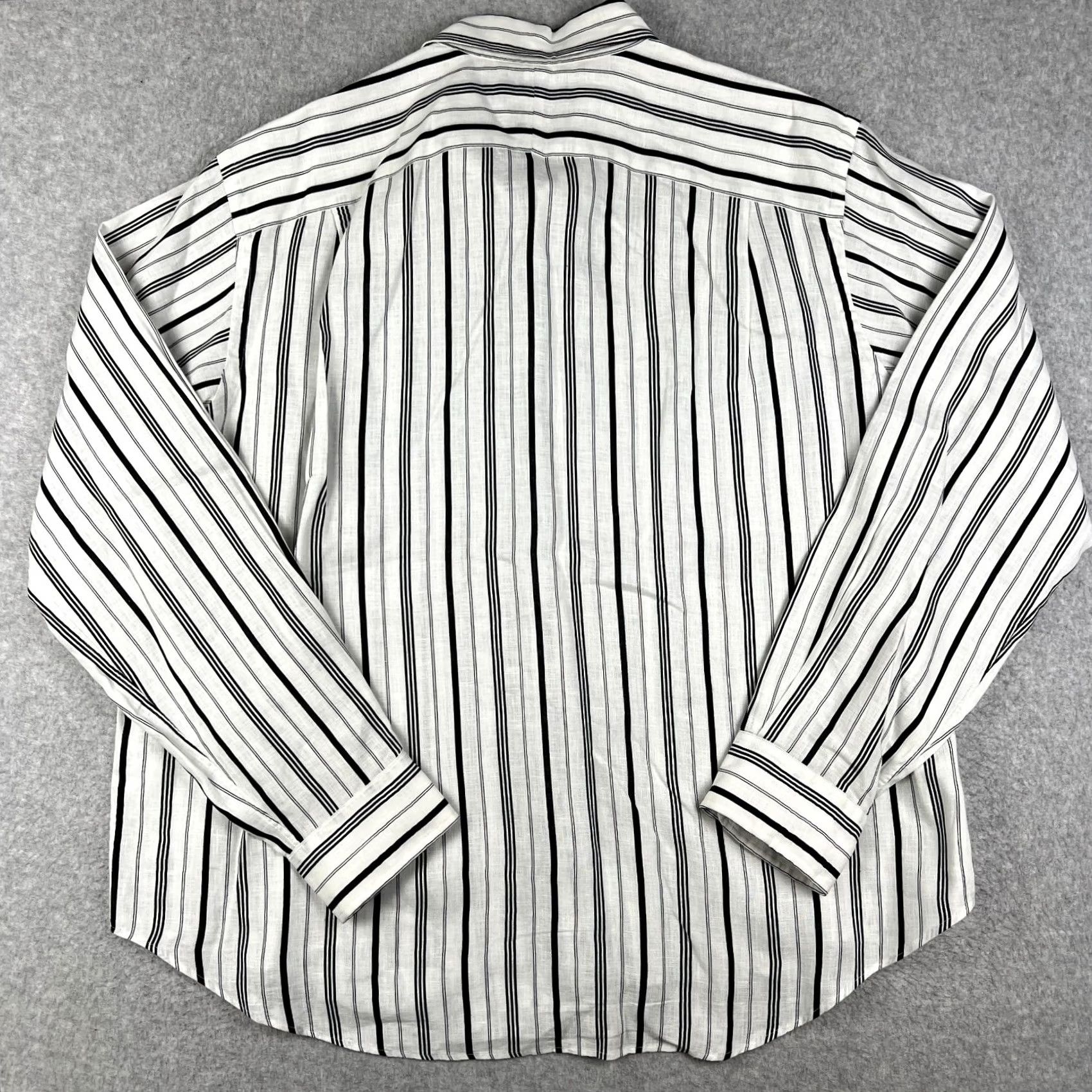 Polo Ralph Lauren Polo Ralph Lauren Shirt Long Sleeve Button 2XL Striped White Black Linen Size US XXL / EU 58 / 5 - 2 Thumbnail