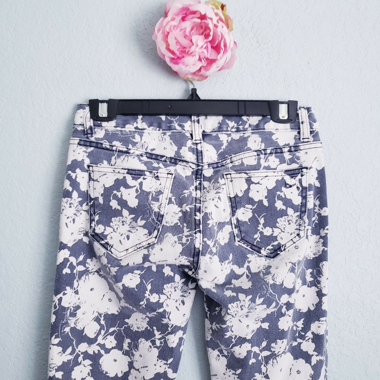 Tory Burch Tory Burch Alexa Cropped Mid-Rise Floral Skinny Jeans Sz 25 Size 25" / US 0 / IT 36 - 6 Thumbnail