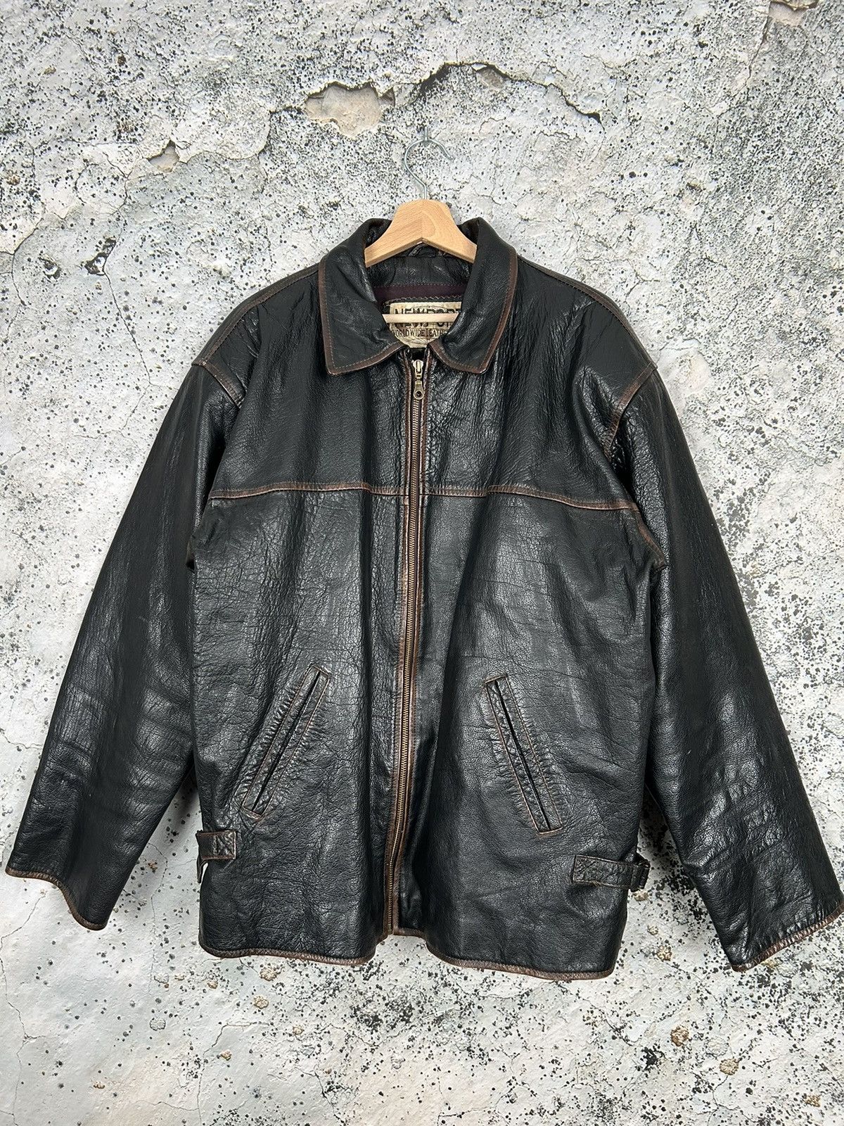 Genuine Leather Vintage Genuine Leather Jacket 90s Avant-garde Punk Rock Size US L / EU 52-54 / 3 - 1 Thumbnail