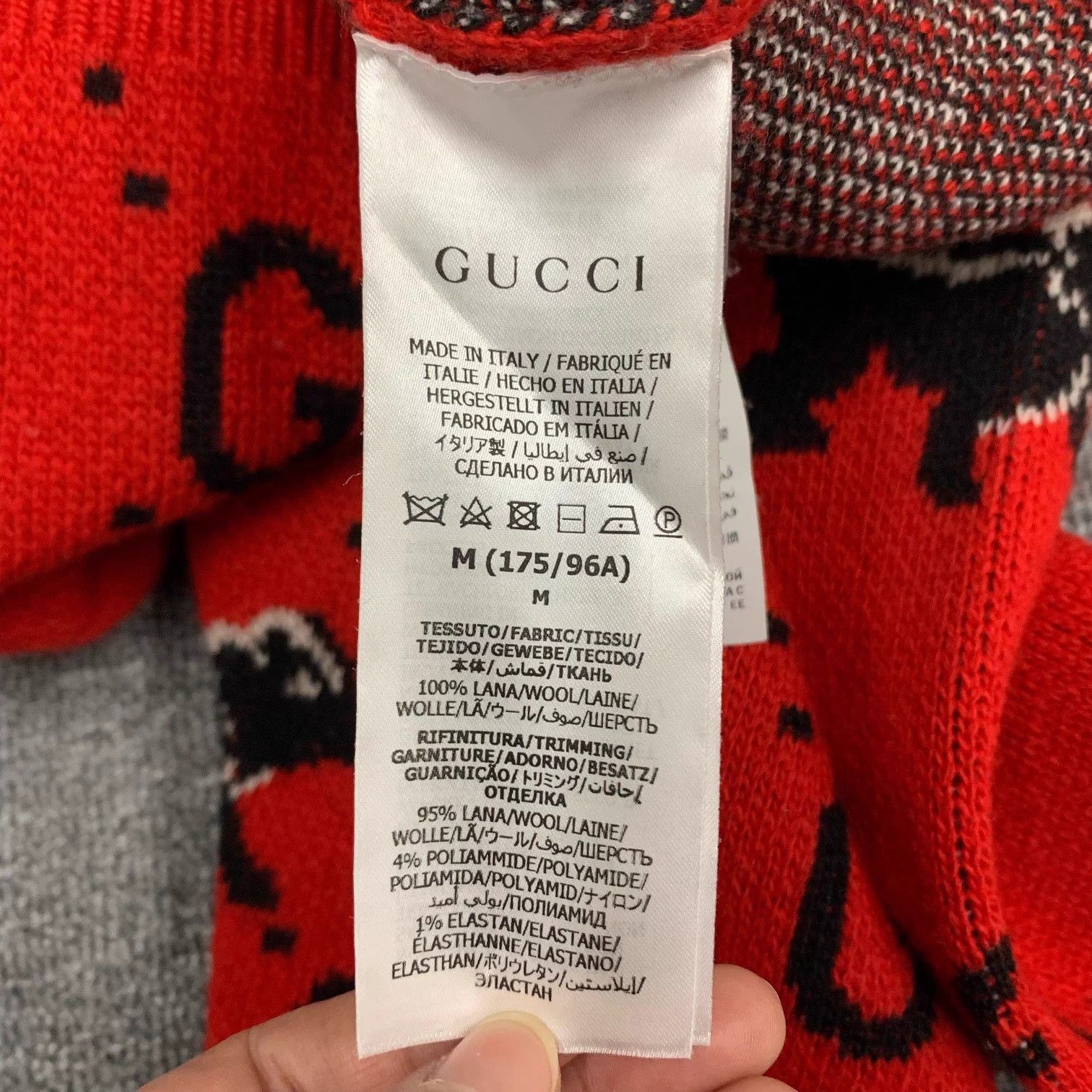 Gucci GUCCI Red Squirrel GG Wool Sweater M 95 New Size US M / EU 48-50 / 2 - 7 Thumbnail