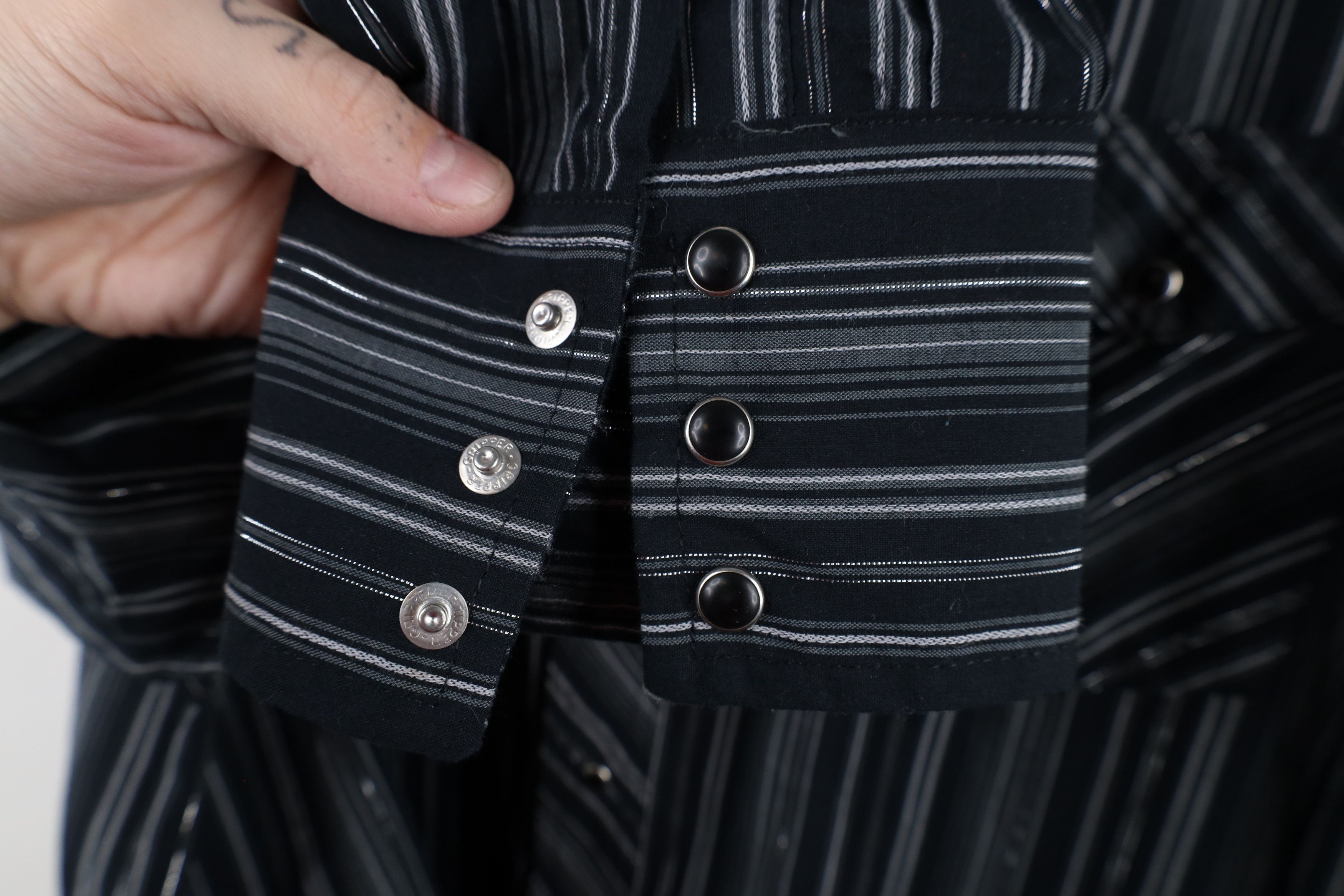 Vintage × Wrangler Vintage 90s Wrangler Metallic Striped Snap Button Shirt Size US XXL / EU 58 / 5 - 6 Thumbnail