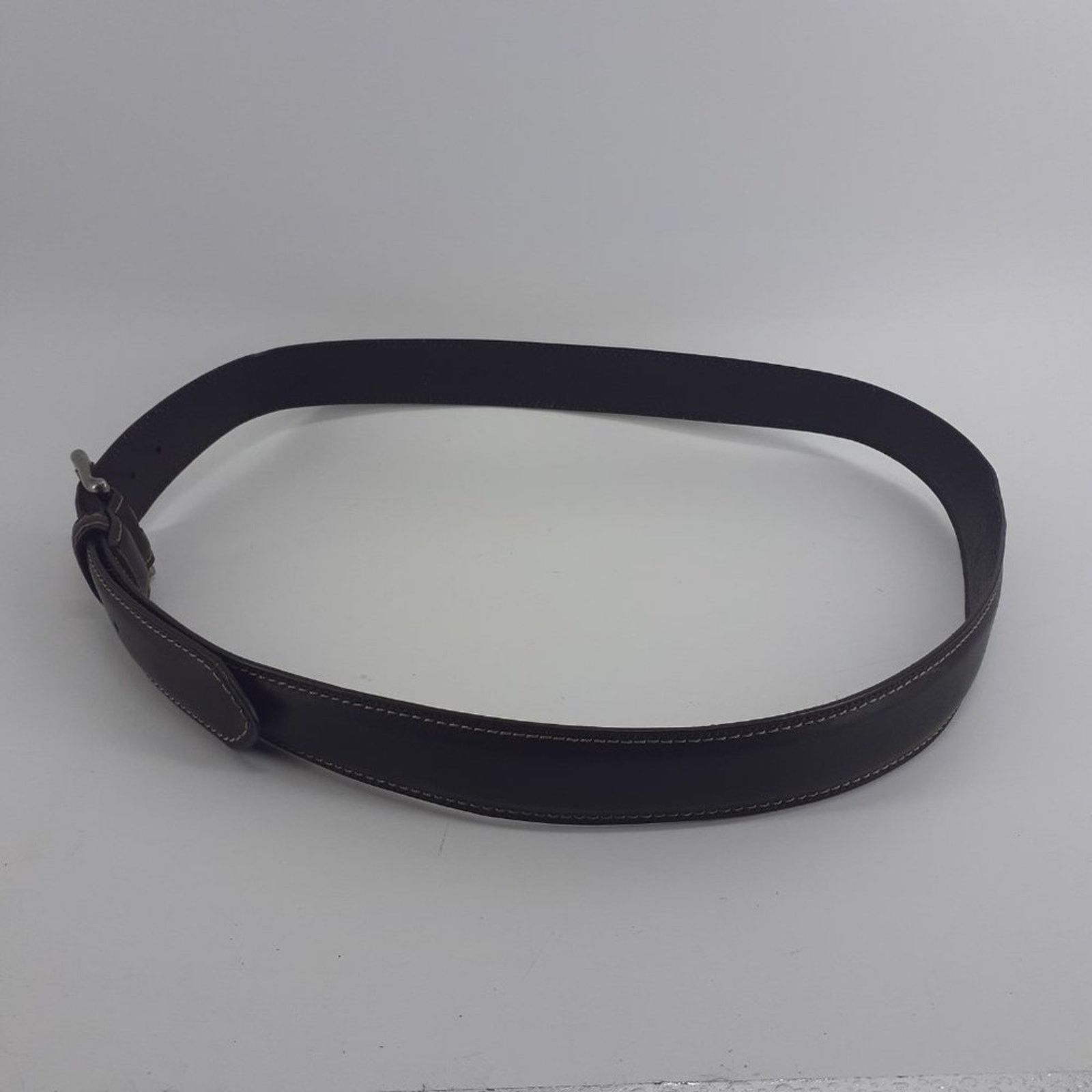 Dickies Dickies Men's Brown Leather Belt Silver Town Squared 43 Size 42 - 7 Thumbnail