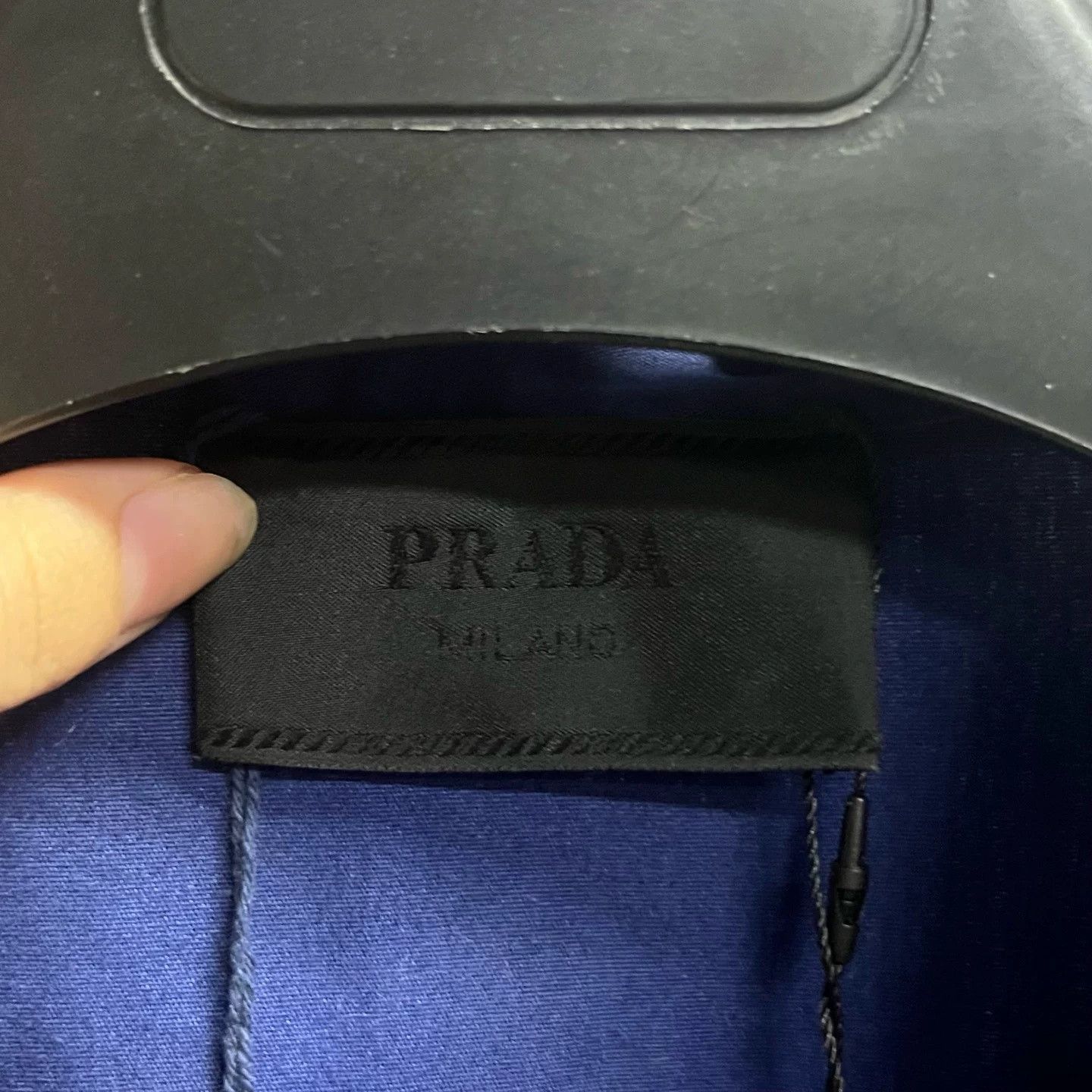 Prada Prada Blue Logo Print Zip Collar Shirt Size US XL / EU 56 / 4 - 2 Thumbnail