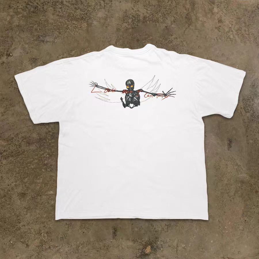 Vintage White street retro skull print loose tee Size US M / EU 48-50 / 2 - 1 Thumbnail