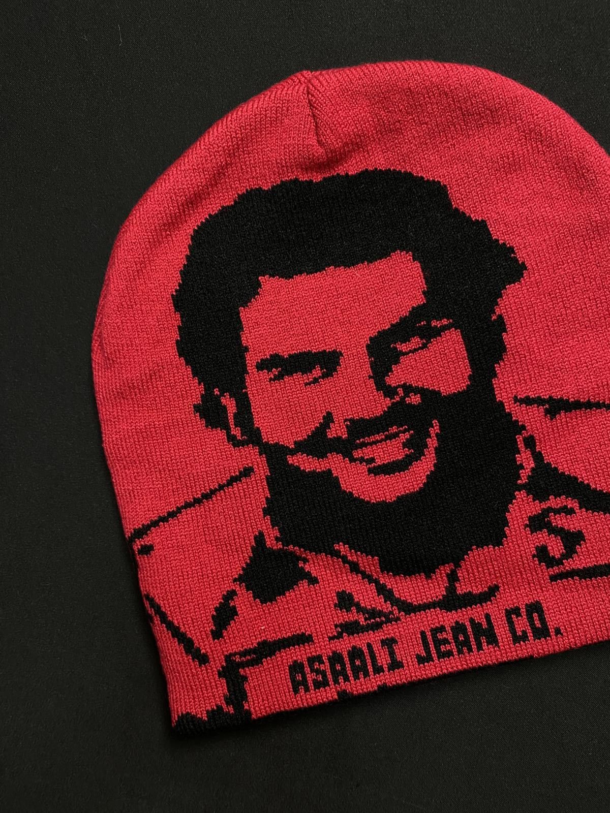 Asaali Rare Asaali Cartel Skully No Cuff Knit Red Beanie Hats OS Size ONE SIZE - 2 Thumbnail