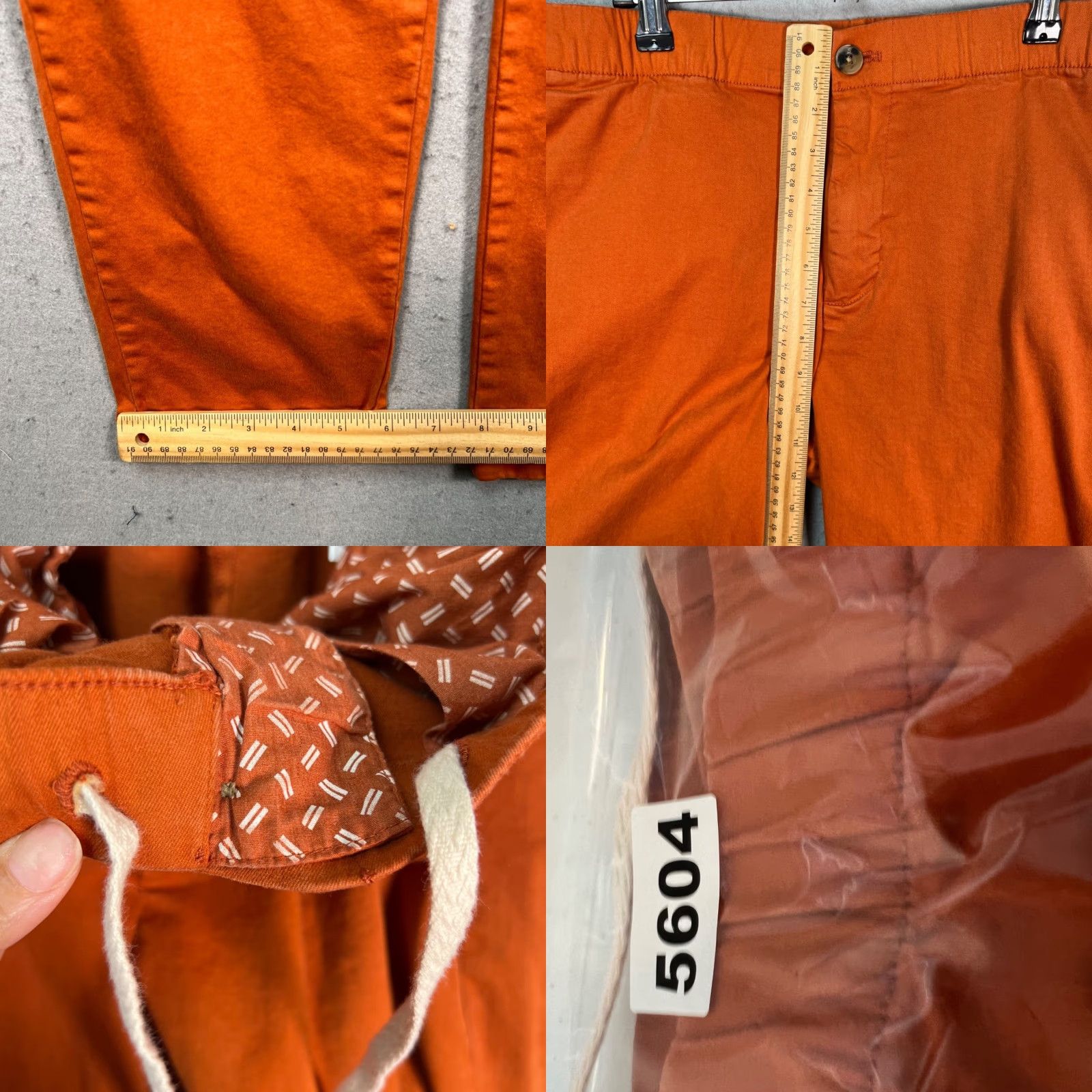 Bonobos Bonobos Mens Regular Chino Pants Orange Stretch Tapered Leg Front Flat Front Pockets 29in Inseam Men’s Size 33 W M Size US 31 - 8 Thumbnail