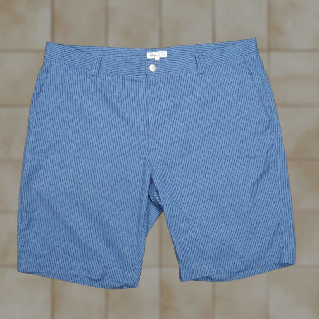 Peter Millar Peter Millar Shorts Mens 40 Blue Striped Shackleford Performance Stretch Golf Shirt? Size US 40 / EU 56 - 1 Thumbnail