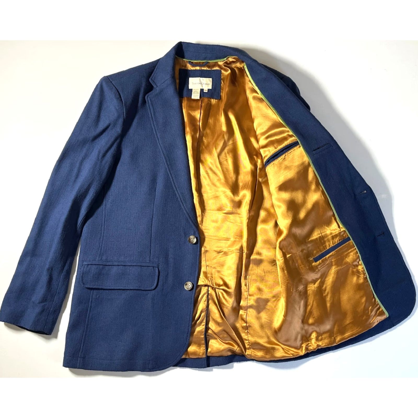The Territory Ahead VINTAGE Territory Ahead Blazer Jacket Men 42R Blue Silk Regular Buttons Pockets Classic, Preppy Clothing Size 42R - 6 Thumbnail