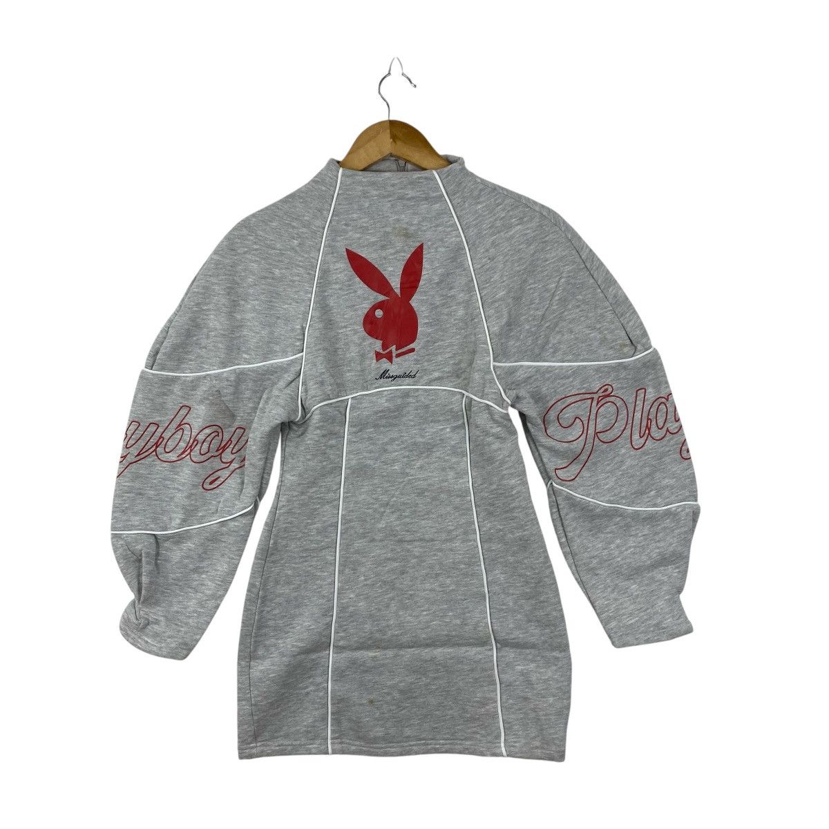 Playboy Missguided x Playboy Bunny Logo Sweatshirt Dress Grey XS Size XS / US 0-2 / IT 36-38 - 1 Thumbnail