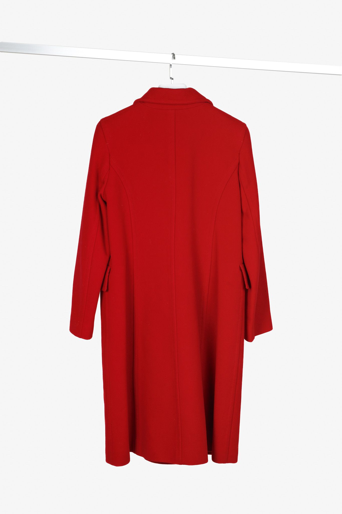 Hobbs London Hobbs Red Wool & Cashmere Blend Double-Breasted Coat Size M / US 6-8 / IT 42-44 - 2 Thumbnail
