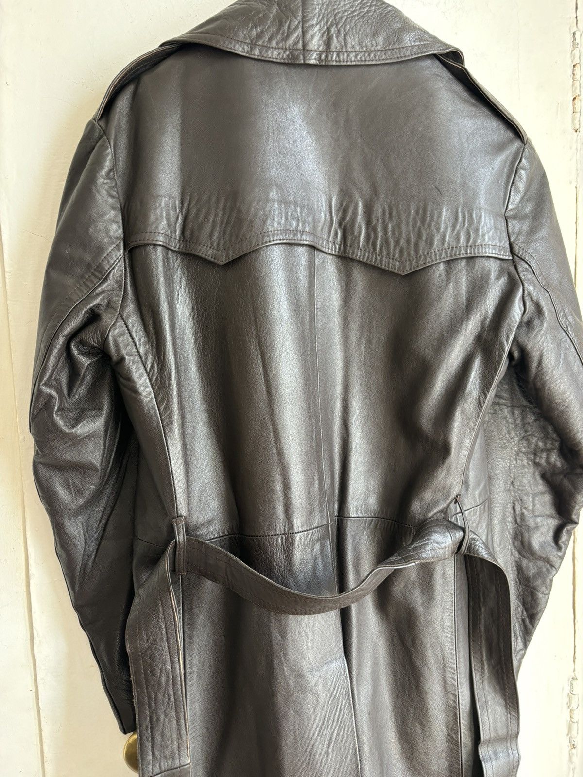 Vintage Vintage 70s Leather Western Double Breasted Trench Coat Size US M / EU 48-50 / 2 - 8 Thumbnail