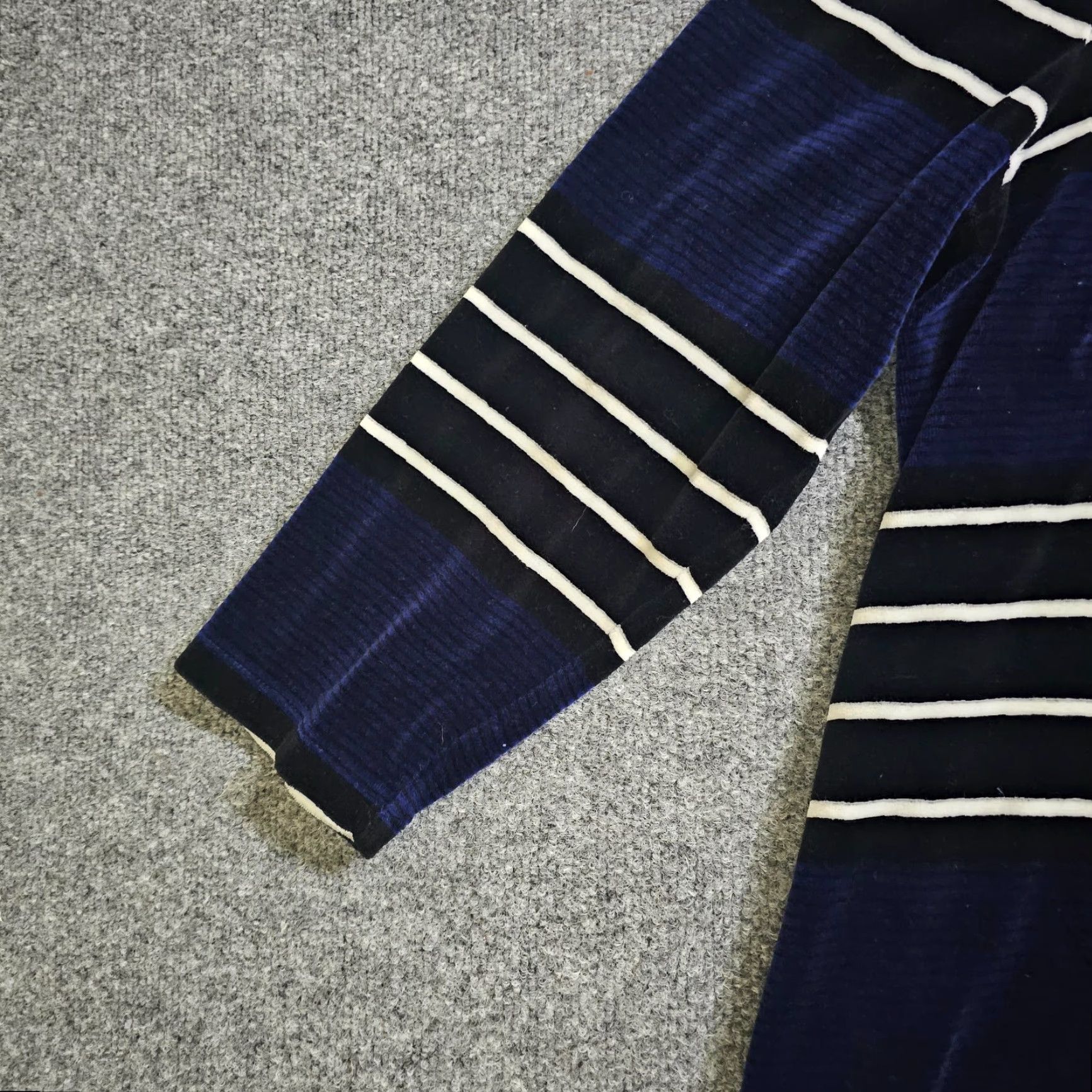 Talbots Talbots Sweater Womens 2X Blue White Velour Striped 3/4 Sleeve Casual Pullover Size XXL / US 16-18 / IT 52-54 - 5 Thumbnail