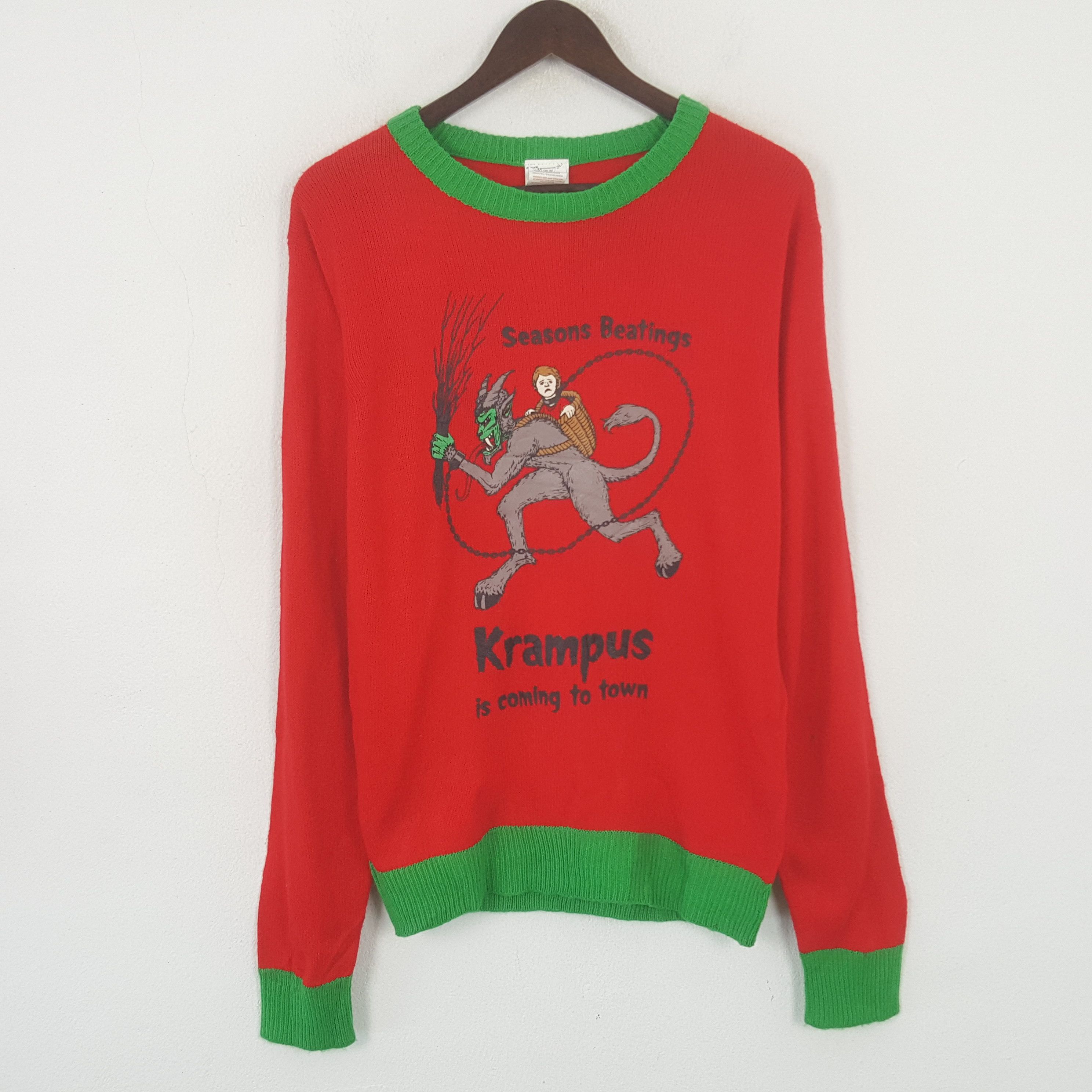 Designer Vintage Seasons Beatings Krampus Sweatshirt Size US M / EU 48-50 / 2 - 1 Thumbnail