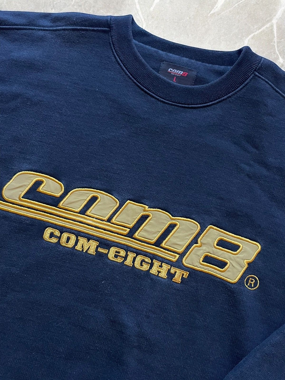 Designer × Vintage COM8 HEAVY COTTON REFLECTIVE LOGO BOXY FIT SWEATSHIRT Y2k Size US L / EU 52-54 / 3 - 3 Thumbnail