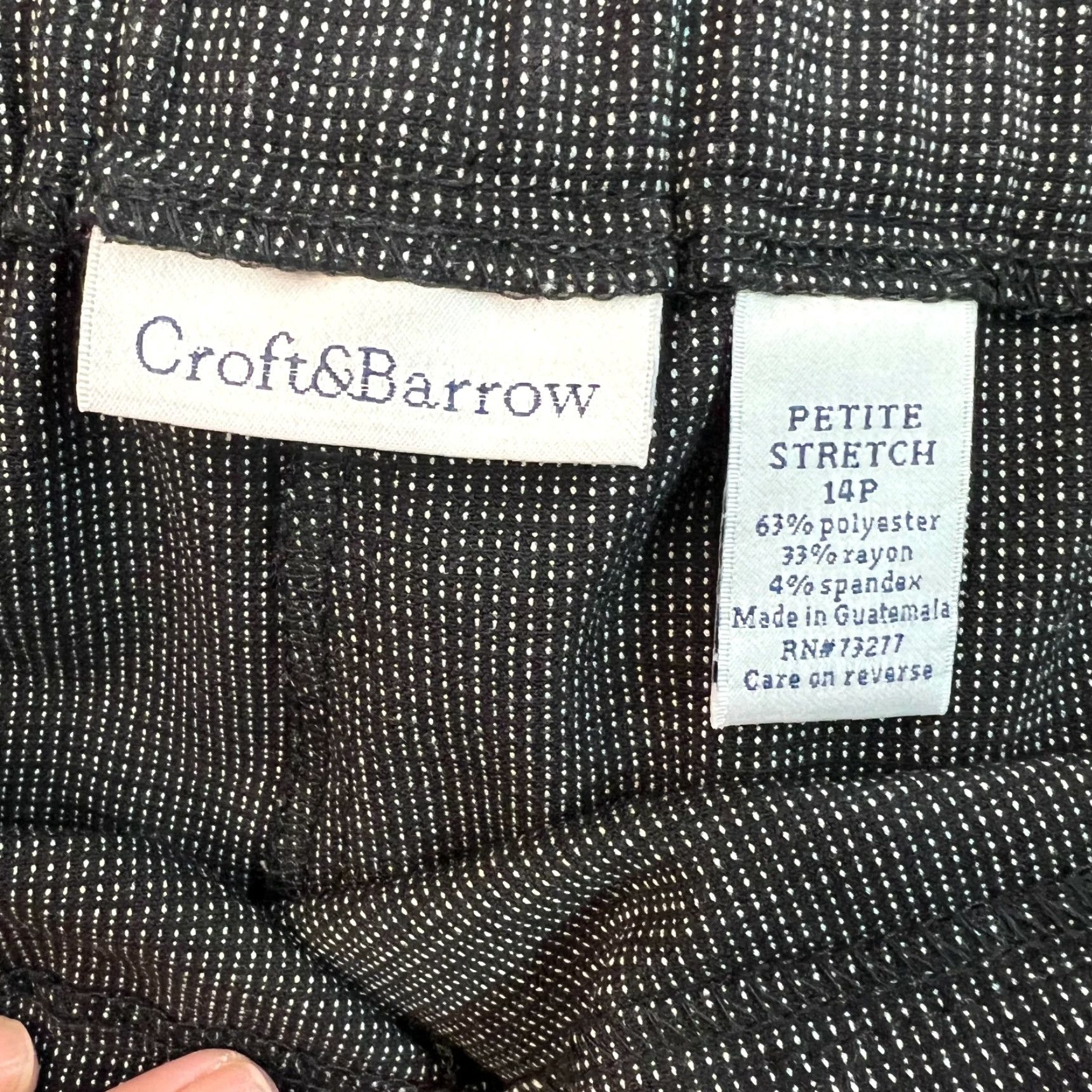 Croft & Barrow Croft & Barrow Womens Black Elastic Waist Mid-Rise Stretch Dress Pants Size 14P Size 36" / US 14 / IT 50 - 7 Thumbnail