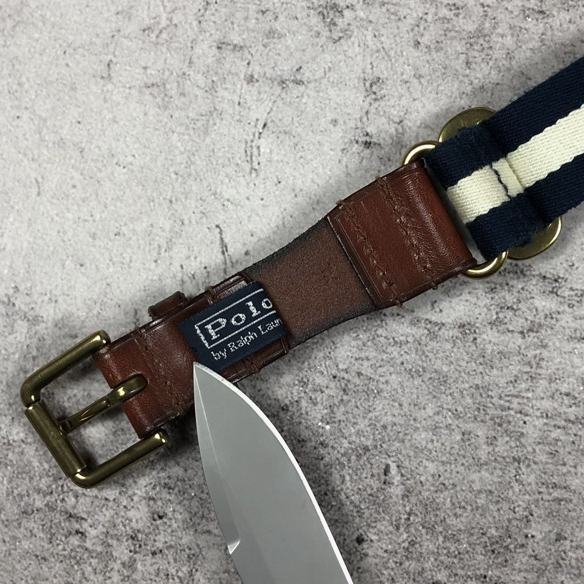 Polo Ralph Lauren Vintage 90s Polo Ralph Lauren Striped Leather Belt Size ONE SIZE - 3 Thumbnail