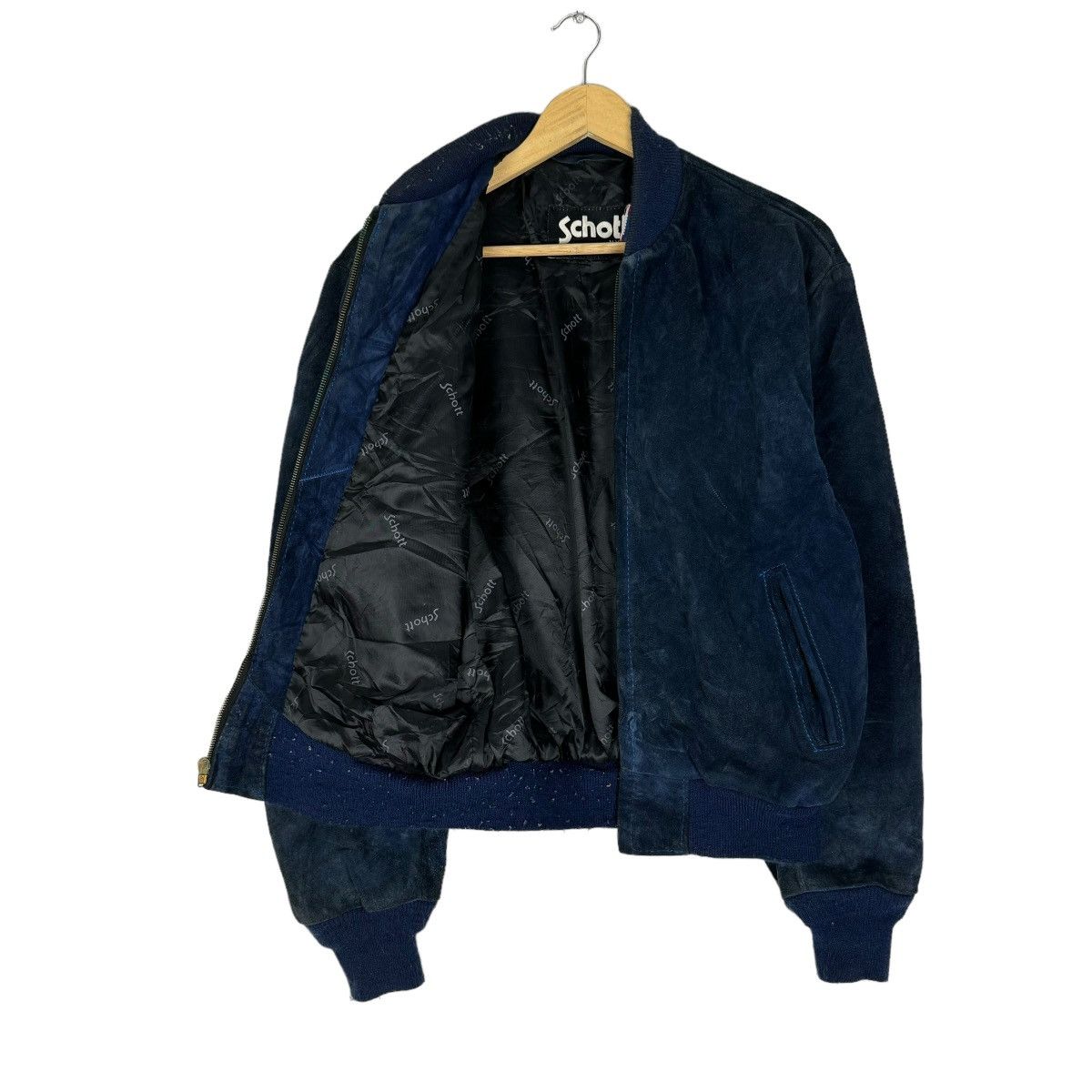 Schott 🌟SCHOTT USA SUEDE LEATHER ZIPPER JACKET Size US L / EU 52-54 / 3 - 7 Thumbnail