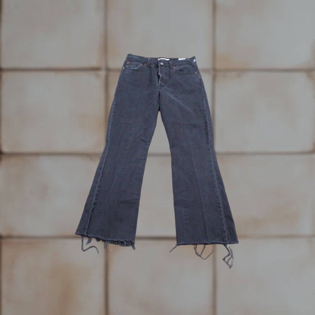 VINTAGE Levi's Women's Bootcut Jeans 30 Black High Rise Stretch