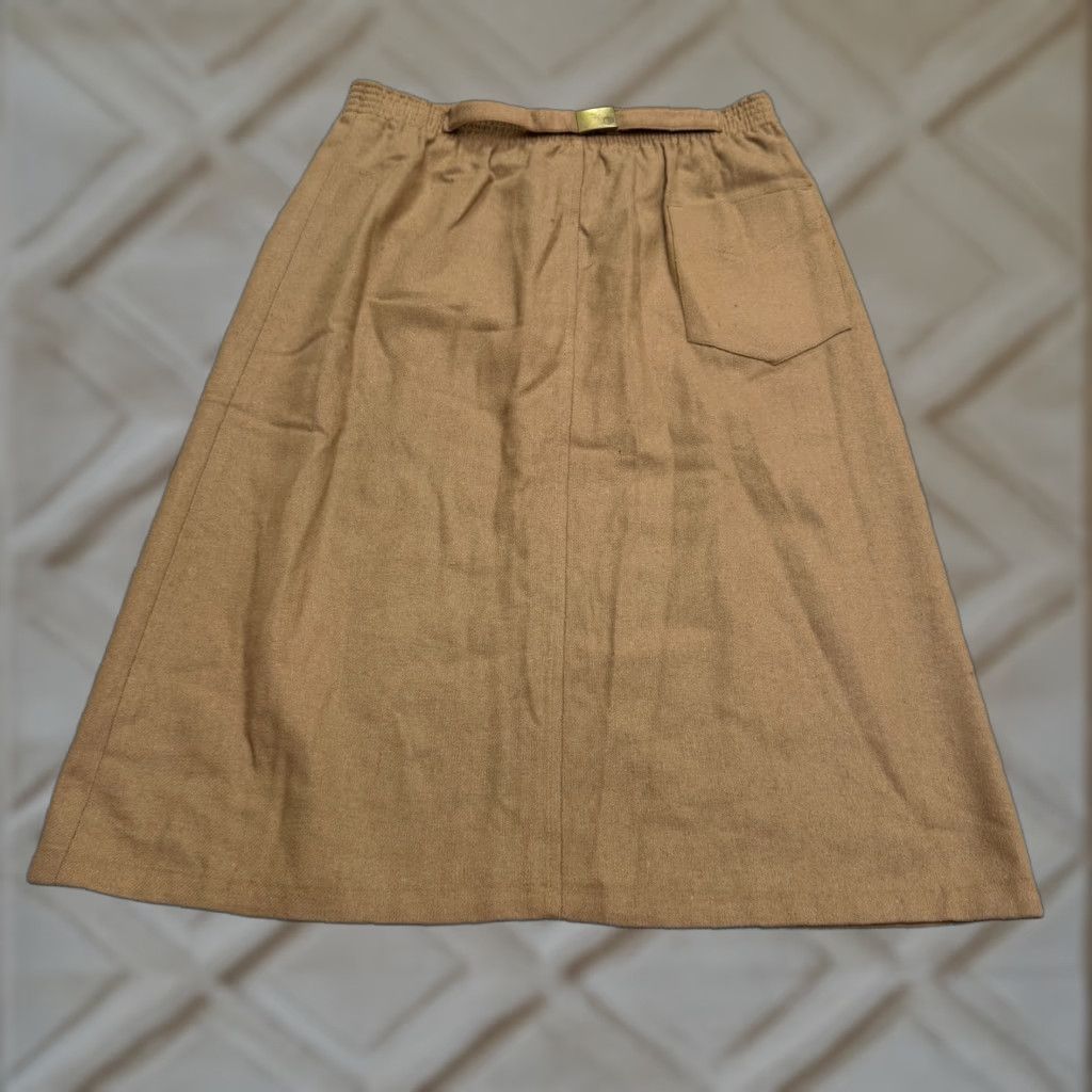 Vintage VINTAGE Summit Sportwear Wool Nylon Midi A-Line Skirt Women's Size 8 Brown Elastic Waist Fall Spring Summer Winter 90s Retro Classic Size 30" / US 8 / IT 44 - 1 Thumbnail