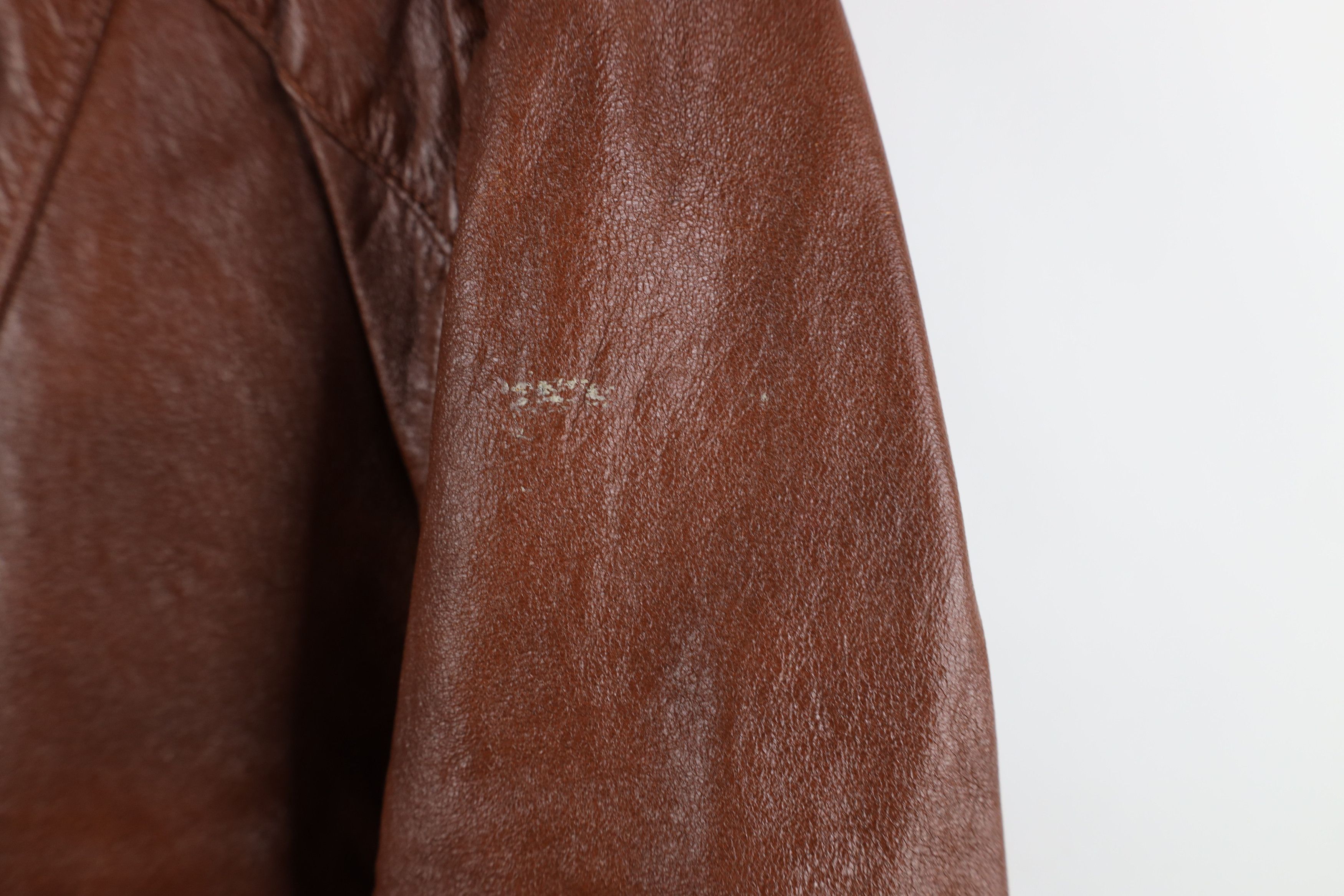 Vintage Vintage 60s 70s Streetwear Leather Full Zip Jacket Brown Size US XXL / EU 58 / 5 - 4 Thumbnail
