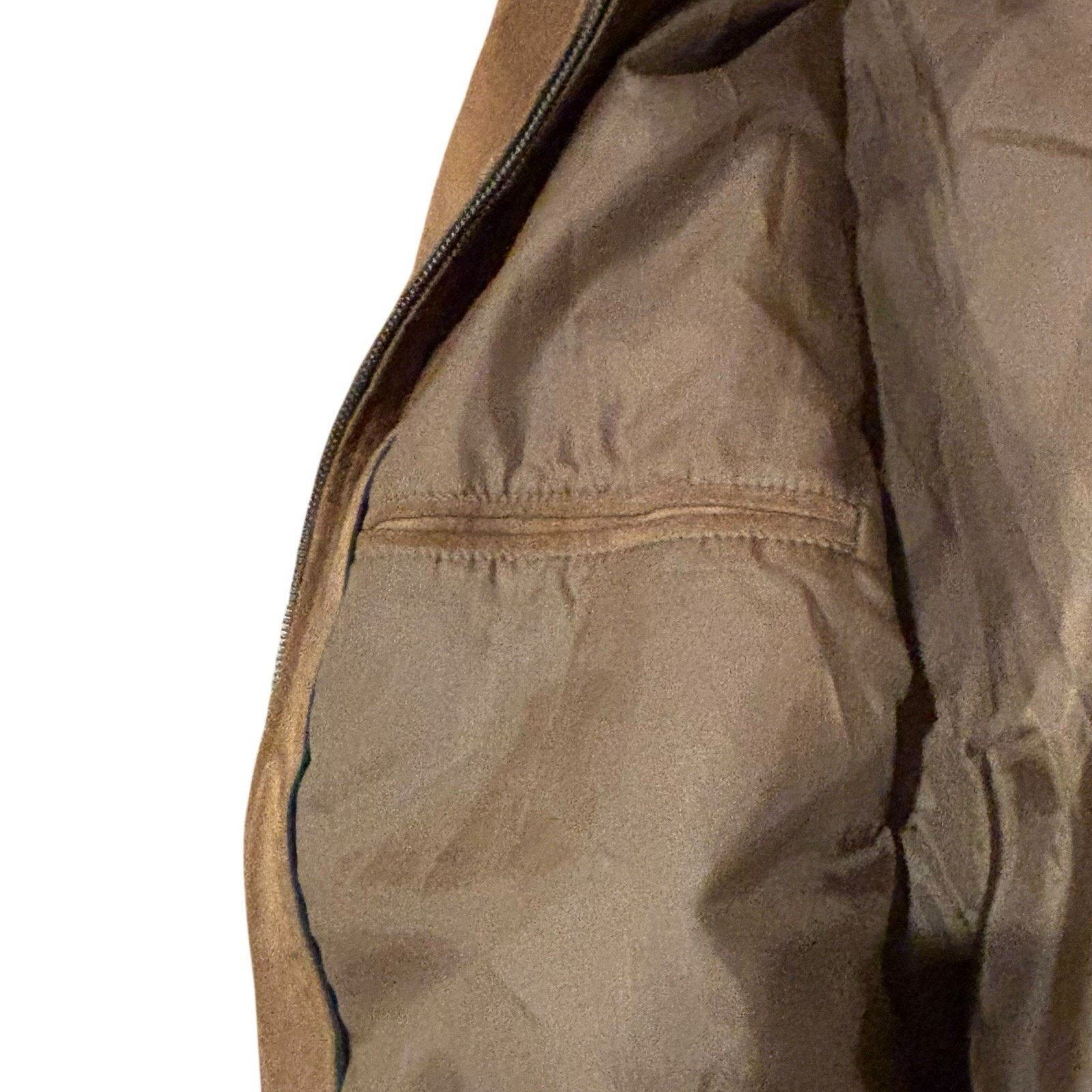 Other Vintage 80s Suede Bomber Jacket Tan Measures XL [Tagged L] Size US XL / EU 56 / 4 - 5 Thumbnail