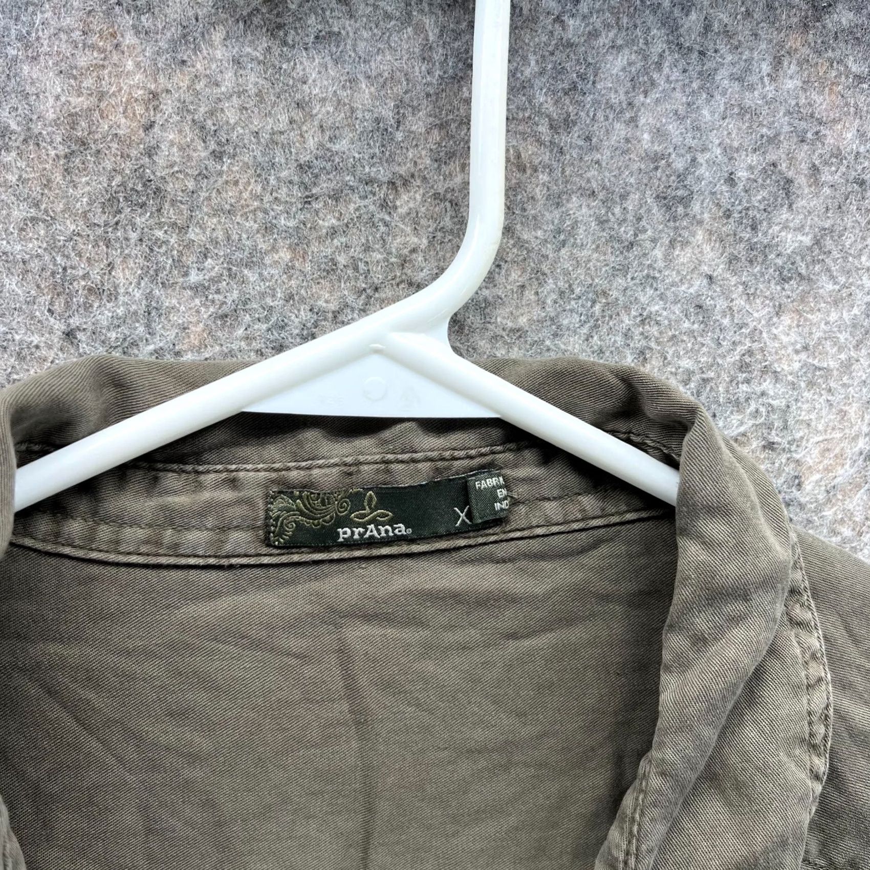 Prana VINTAGE prAna Shirt Women XL Green Button-Up Knit Lyocell Casual All Seasons 100% Solid Front Button Womens XS? Size XL / US 12-14 / IT 48-50 - 6 Thumbnail