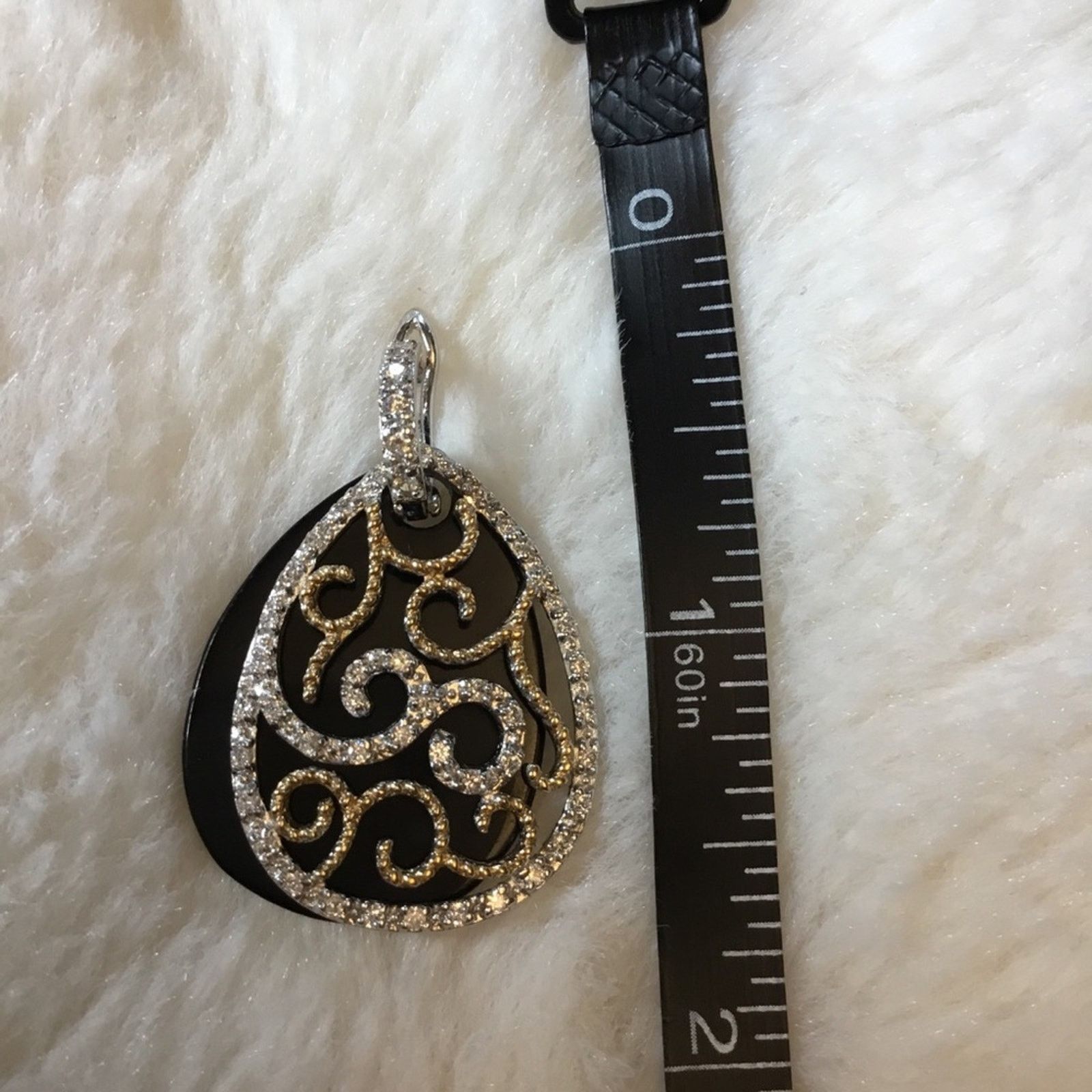 Other Sterling Silver & Black Teardrop Crystal Pendant Size ONE SIZE - 4 Thumbnail