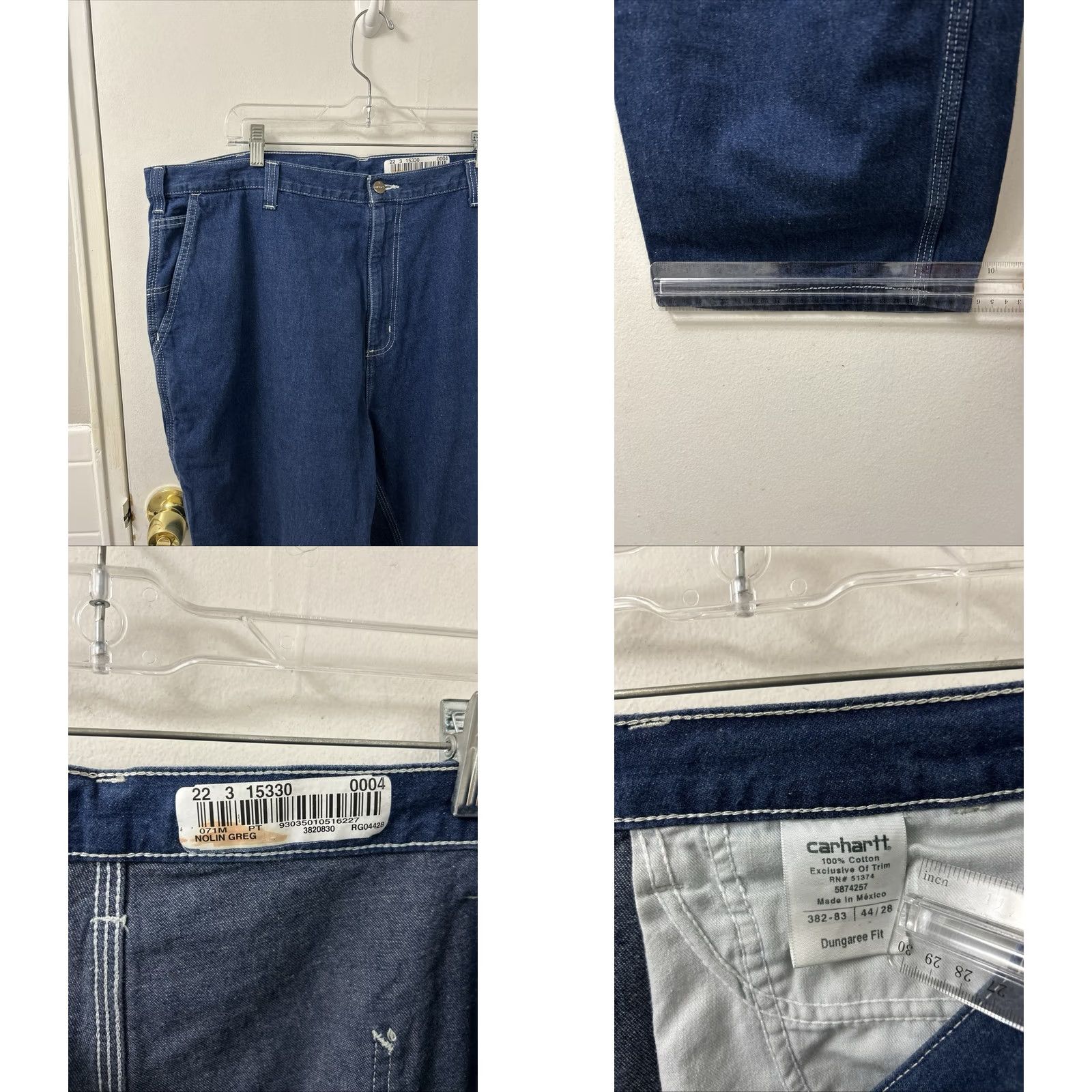 Carhartt Carhartt Jeans Mens 44x28 Blue Dark Wash Dungaree Fit Denim Carpenter Size US 44 / EU 60 - 8 Thumbnail