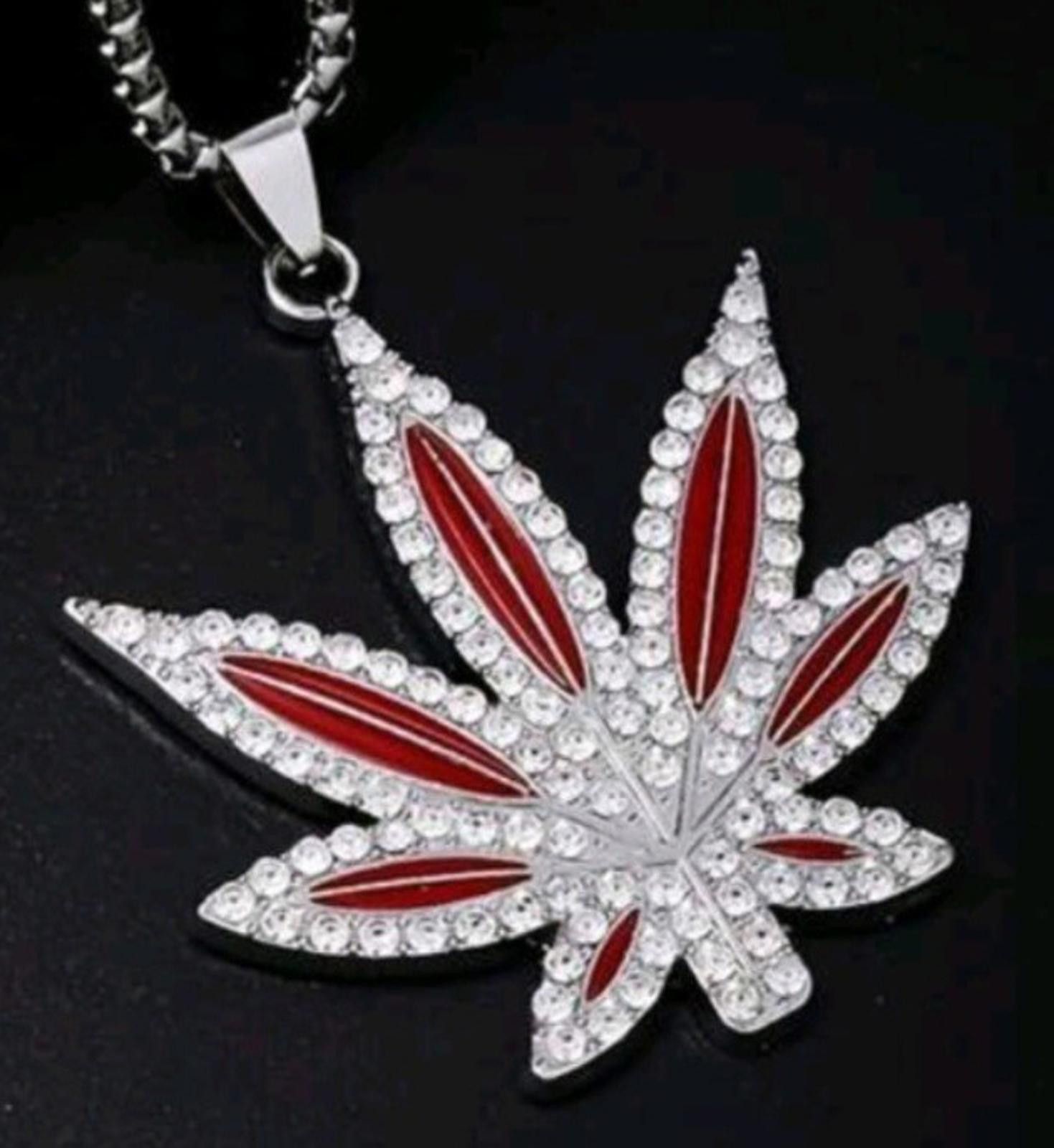 The Unbranded Brand Mary Jane Plant (Chain)-(Silver)-(Red)-(New)-(Zirconia)-$35 Size ONE SIZE - 4 Thumbnail