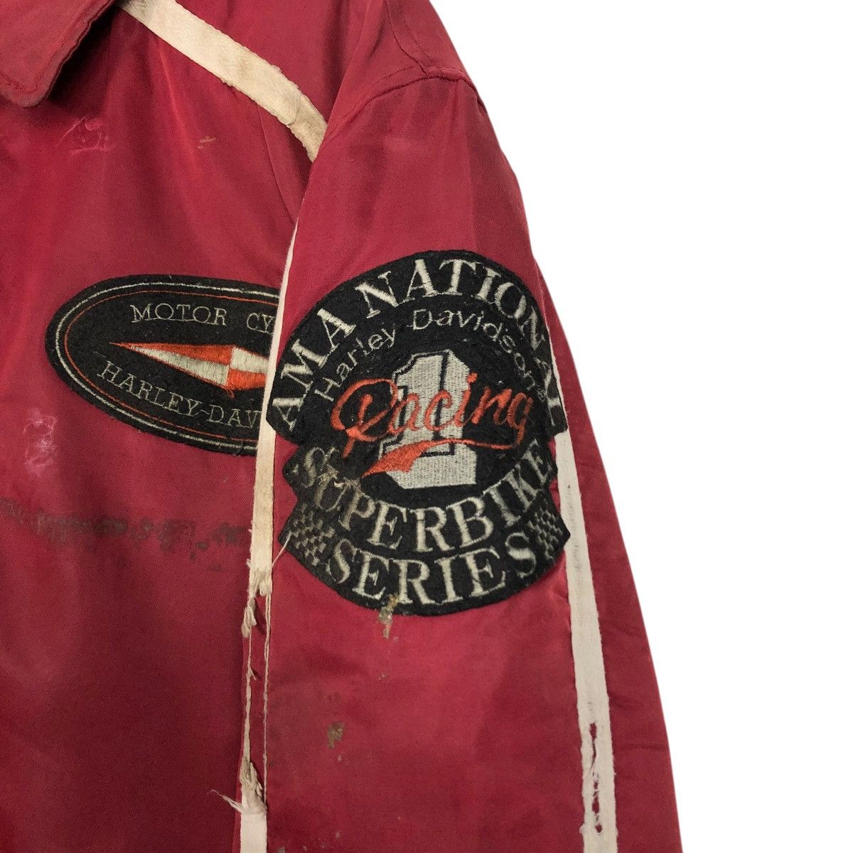 Harley Davidson 🔥VINTAGE BOMBER BIKER JACKET MOTORCYCLE HARLEY DAVIDSON LOGO Size US L / EU 52-54 / 3 - 12 Thumbnail