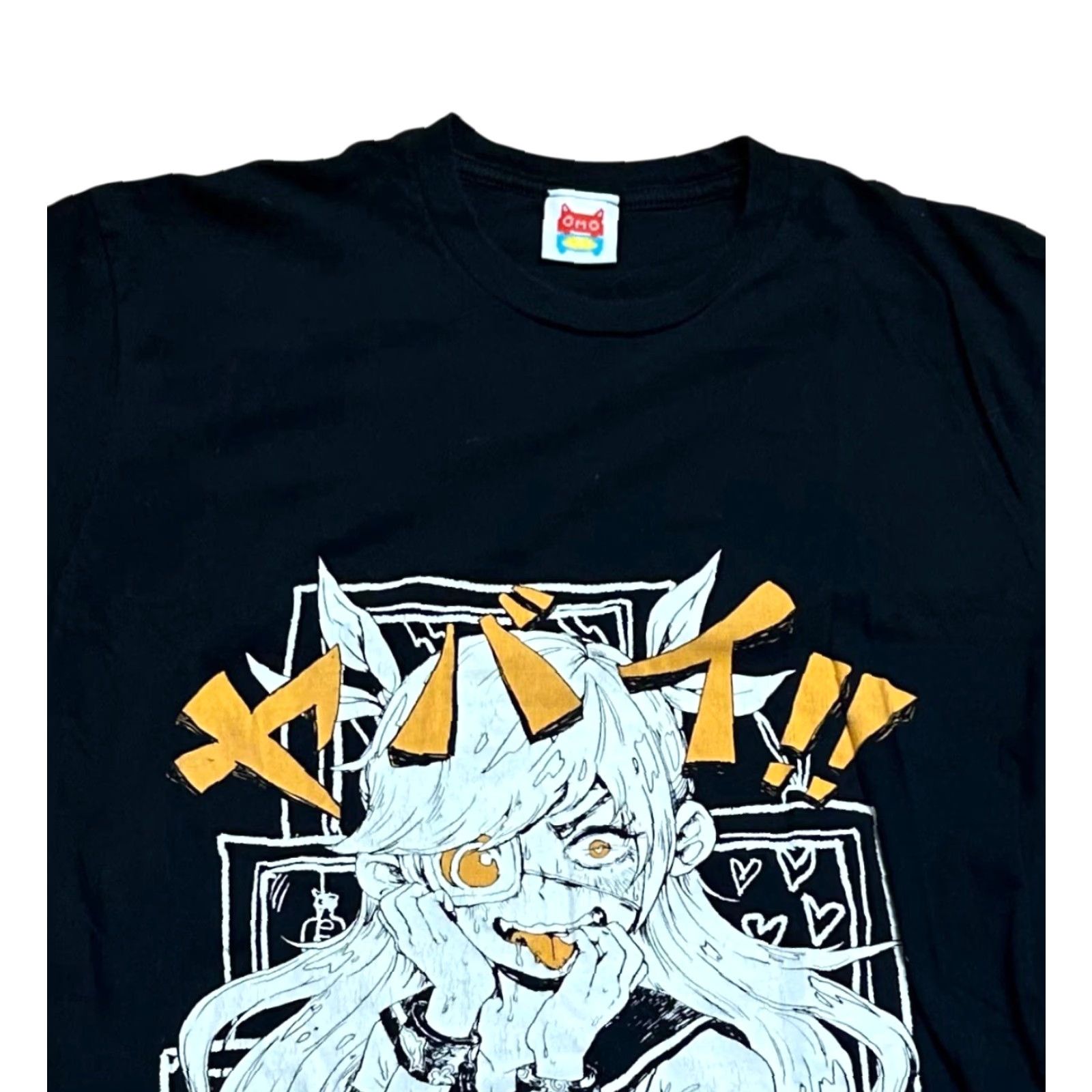 OMOCAT VINTAGE Crunchyroll OMOCAT Anime Girl Graphic T-Shirt Black Short Sleeve Mens Small Size US S / EU 44-46 / 1 - 5 Thumbnail