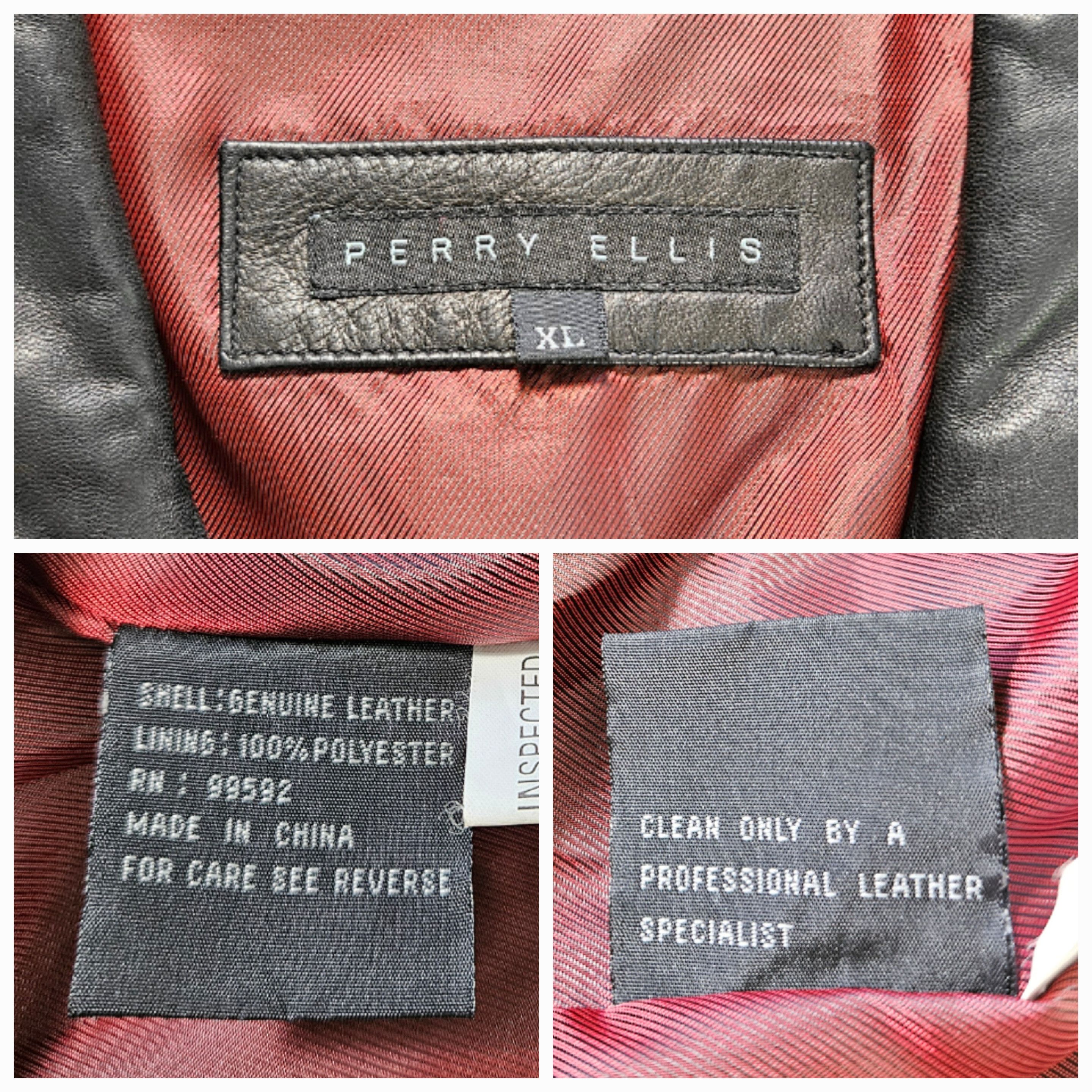 Perry Ellis Perry Ellis Men's XL Blazer Portfolio Jacket Black Lambskin Size US XL / EU 56 / 4 - 8 Thumbnail