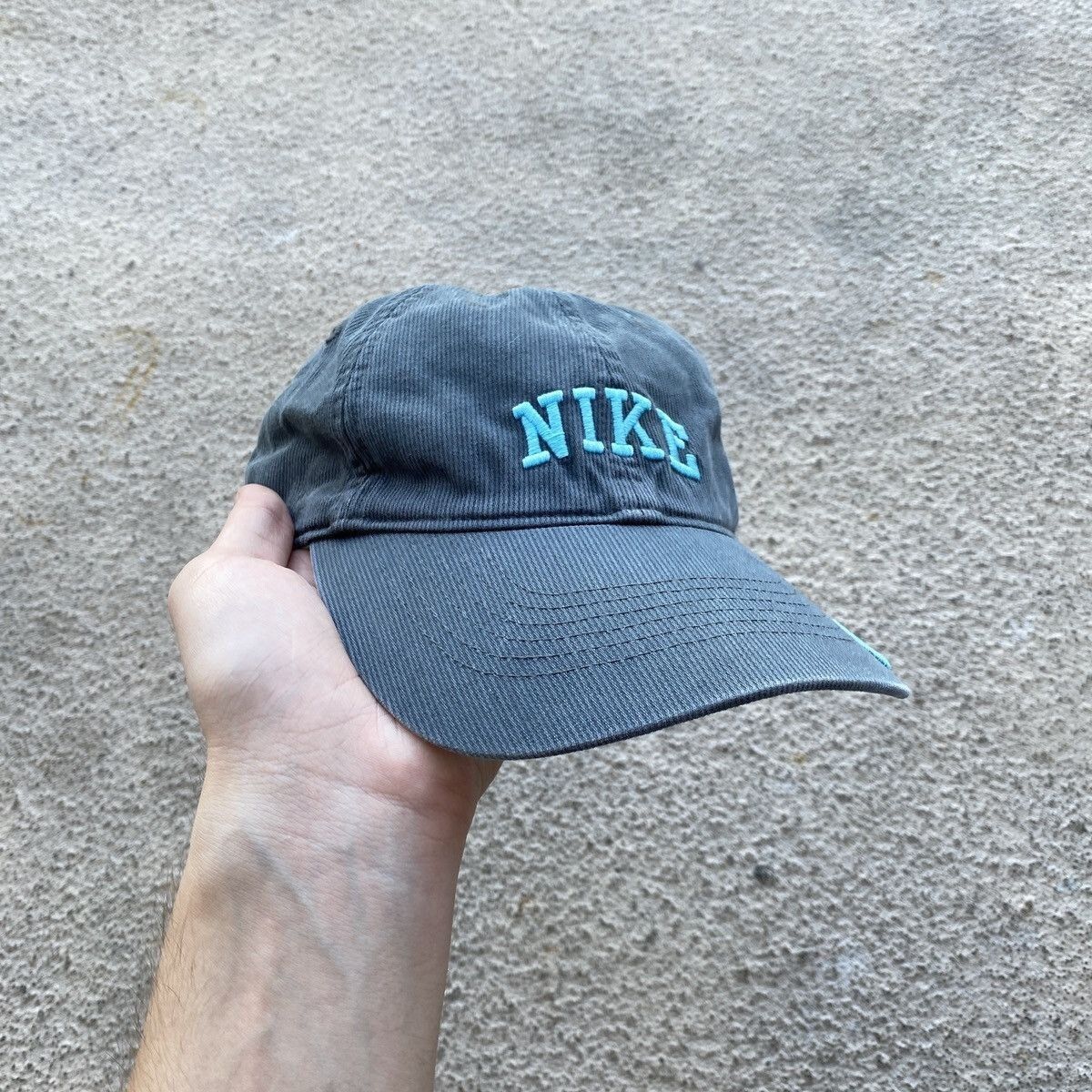 Nike Vintage Nike Center Small Swoosh Trashed Cap Hat distressed Size ONE SIZE - 2 Thumbnail