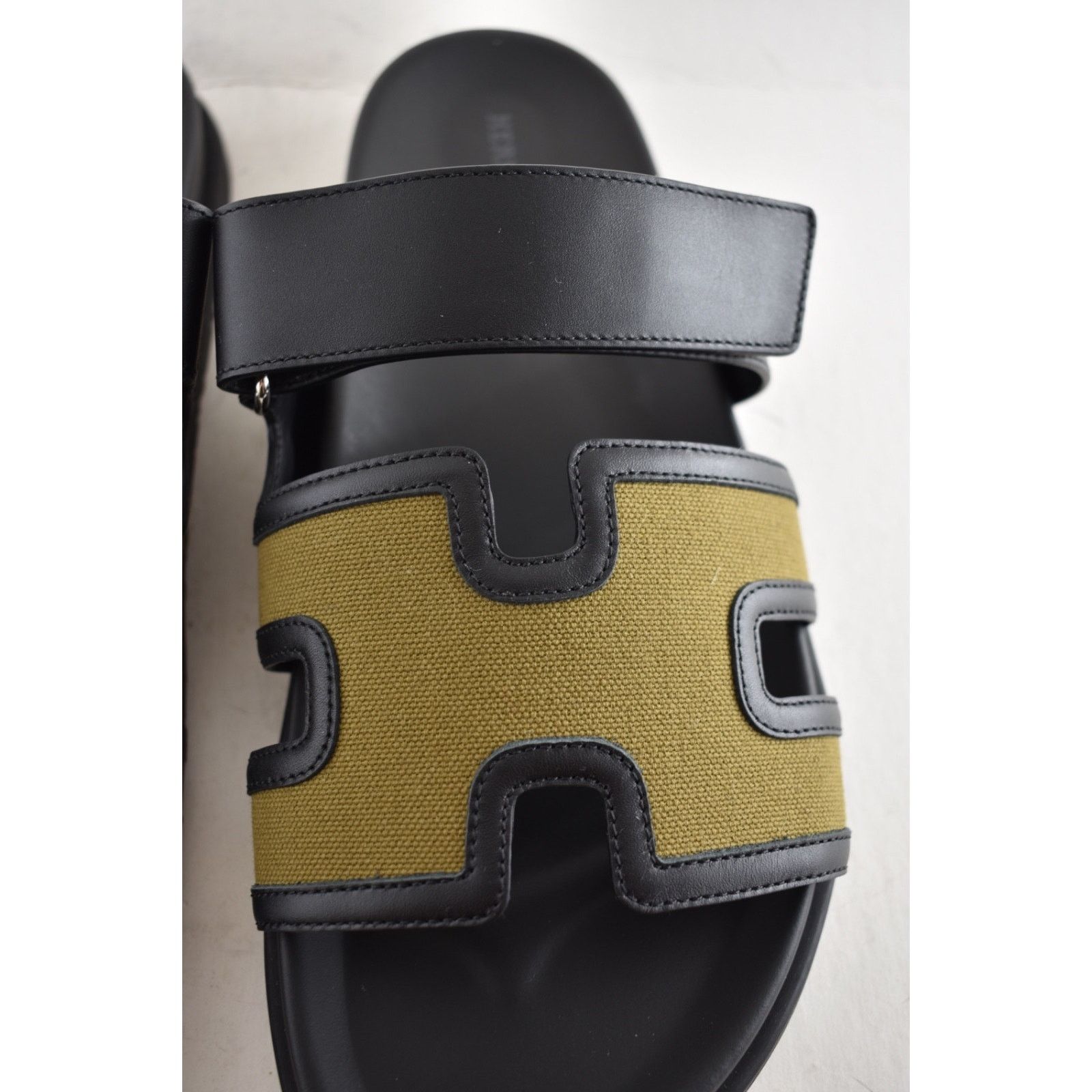 Hermes Hermes Chypre Sandal Mens Black Canvas Cargo Flat 45 12 Size US 12 / EU 45 - 11 Thumbnail